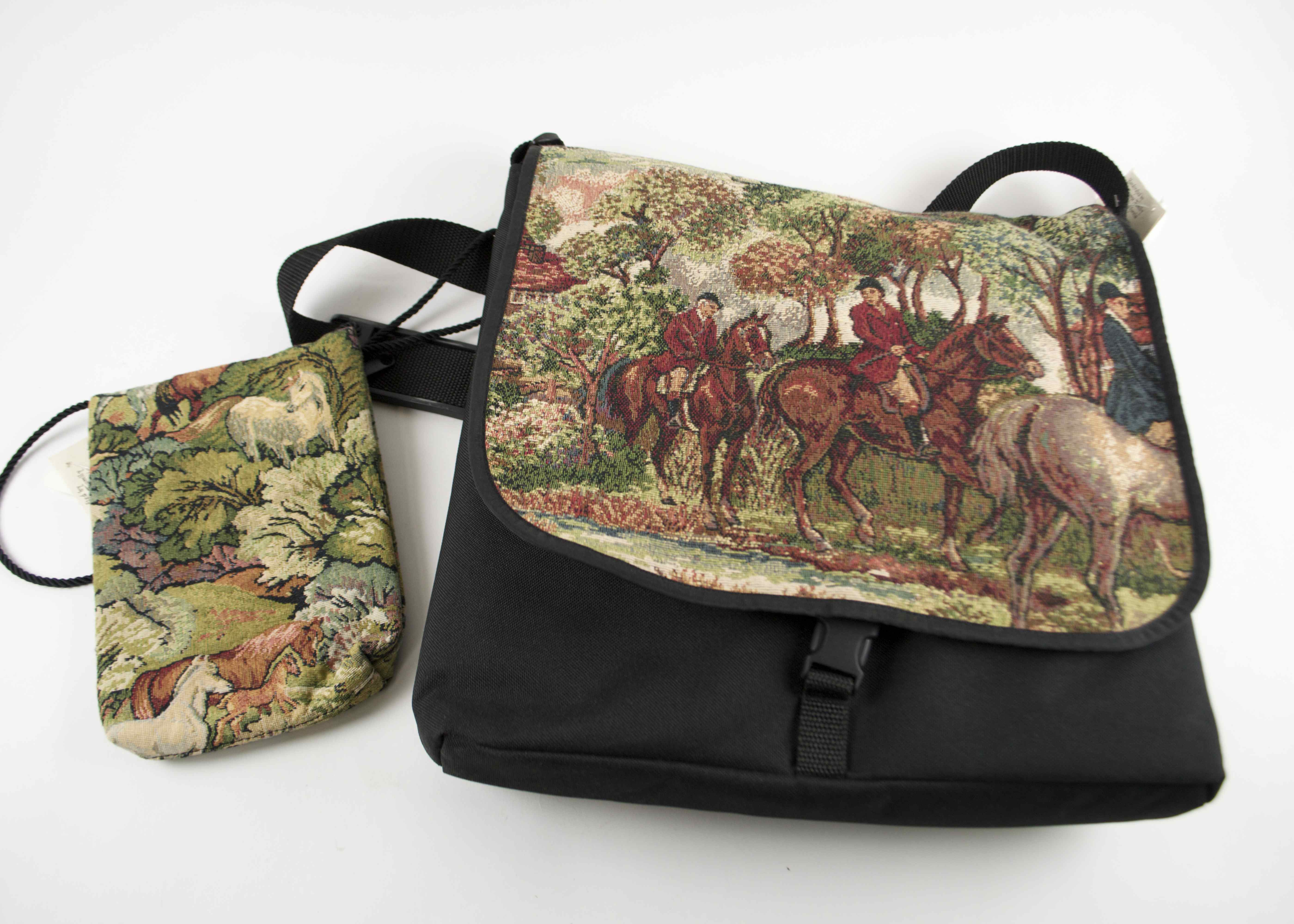 Shoulder Bag with a Camera or Binocular Bag Designed by “Tales of Tapestry”
