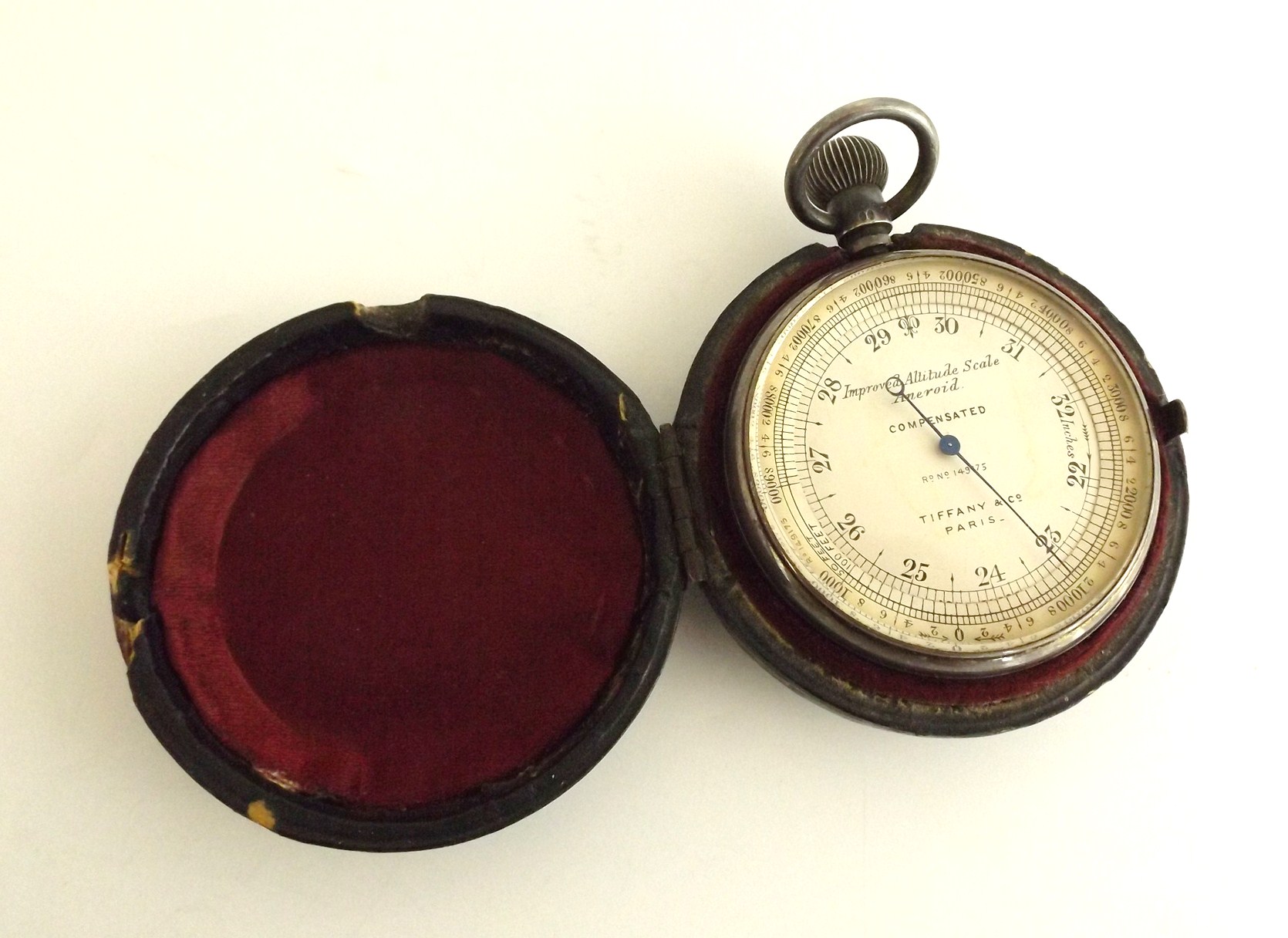 A Splendid Tiffany & Co. Pocket Barometer in Fitted Case