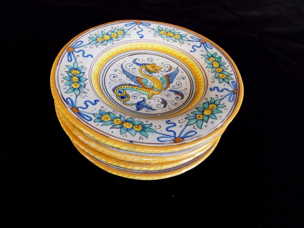Vintage Hand Painted Italian "Deruta" Pottery Appetizer Plates and More