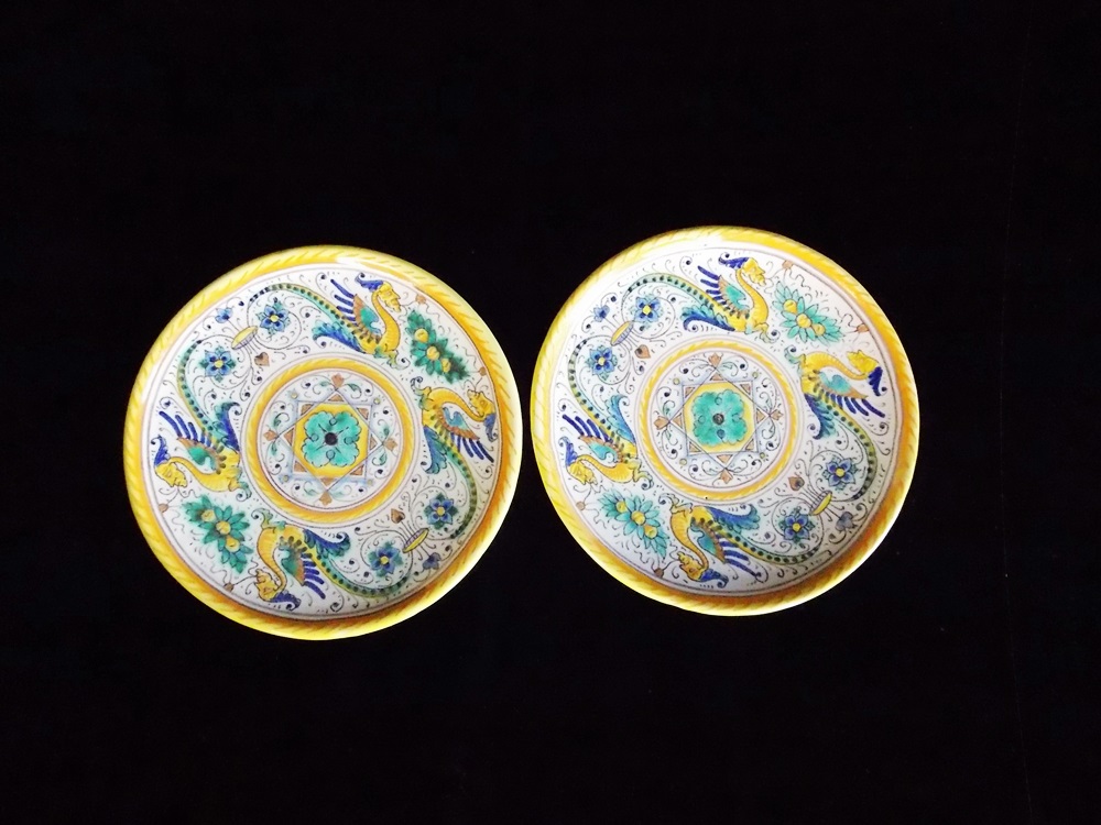 Vintage Hand Painted Italian "Deruta" Pottery Appetizer Plates and More