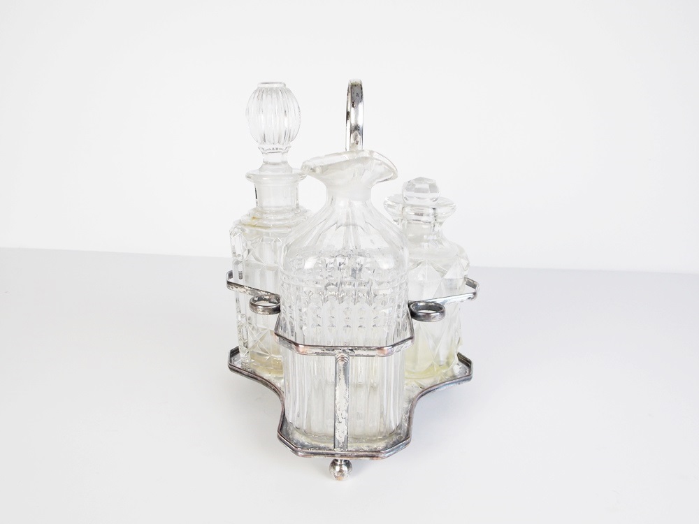 A Vintage Silver Plate Condiment Caddy