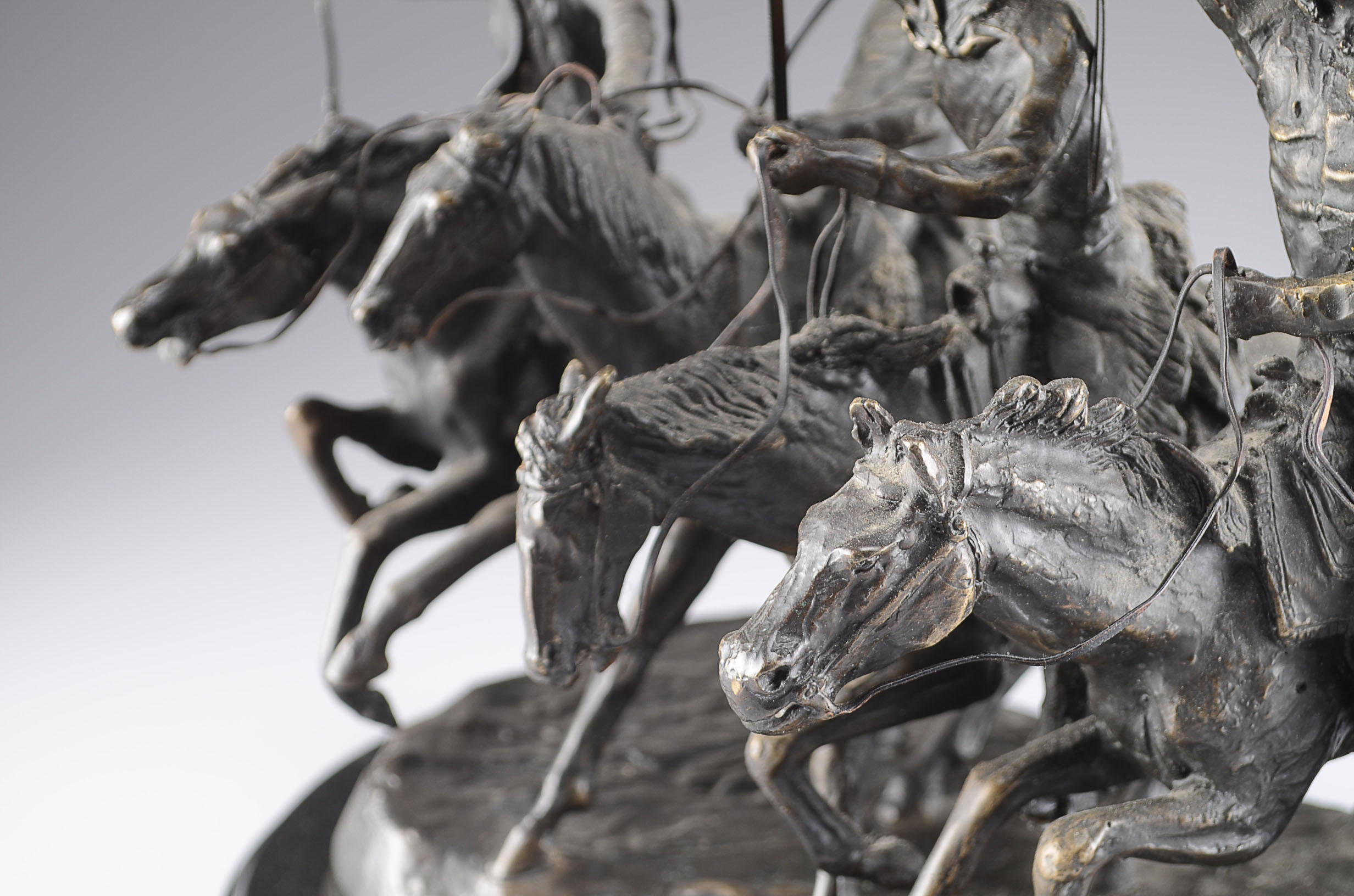 Bronze Sculpture Reproduction of Frederic Remington's "Coming Through the Rye"