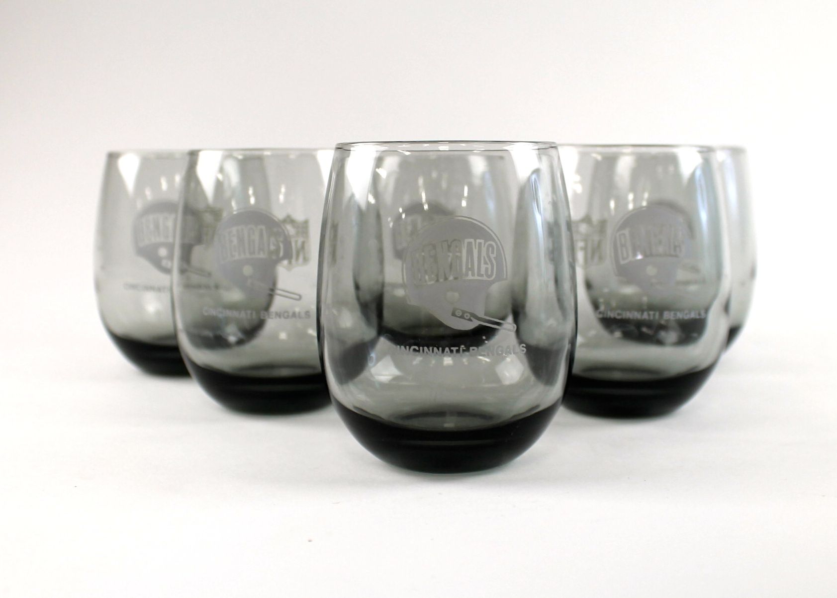 Set of Six Vintage Cincinnati Bengals Glasses
