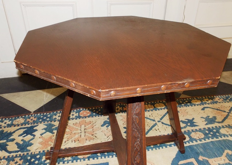 A Vintage Romweber Eight Sided Tall Table