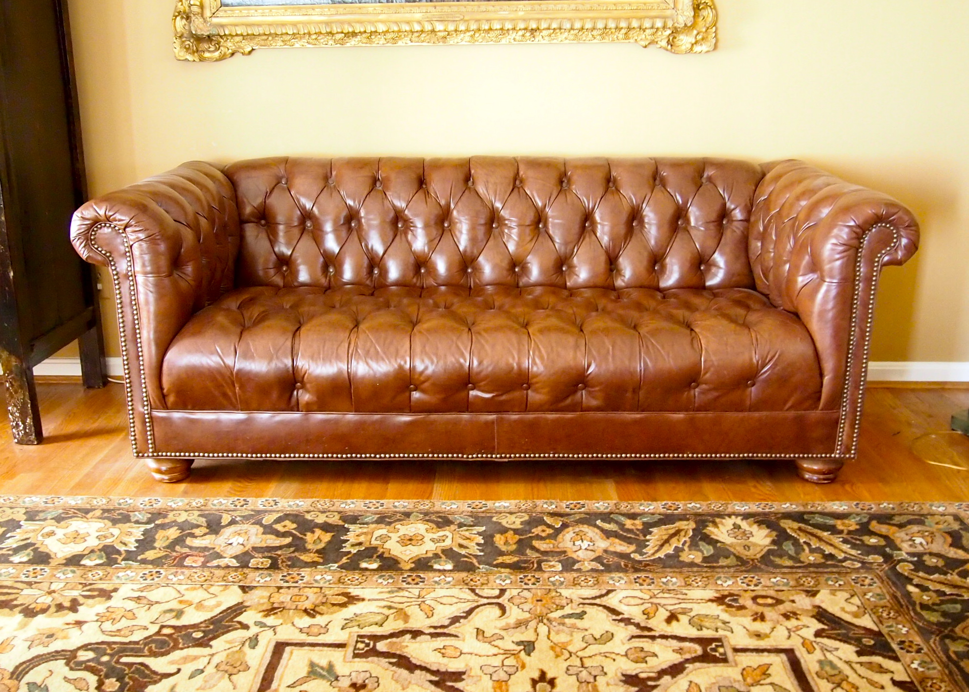 Tufted Leather Chesterfield Sofa