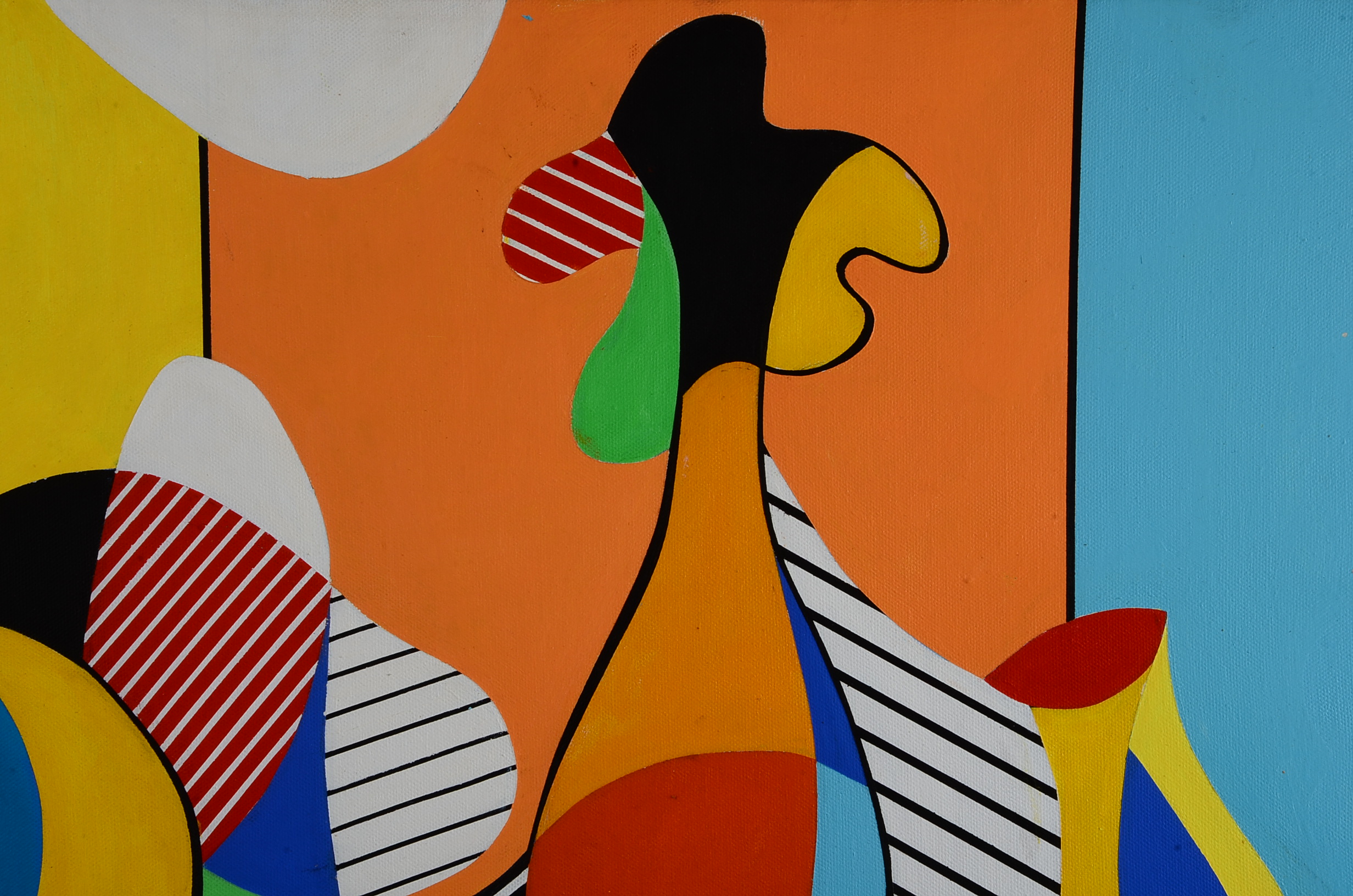 Original James Yoko Acrylic on Canvas Painting