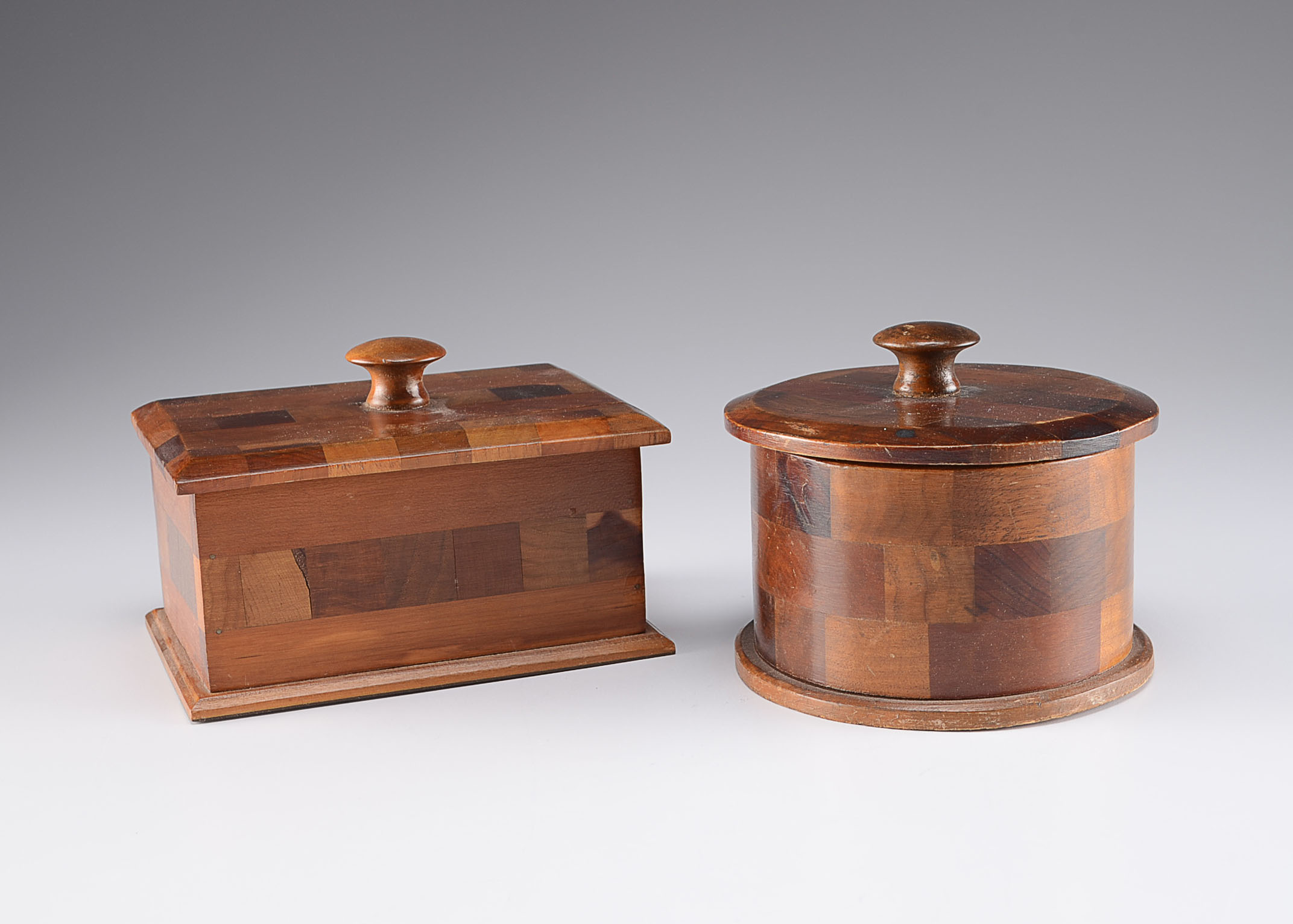 A Pair Decorative Wooden Inlay Boxes