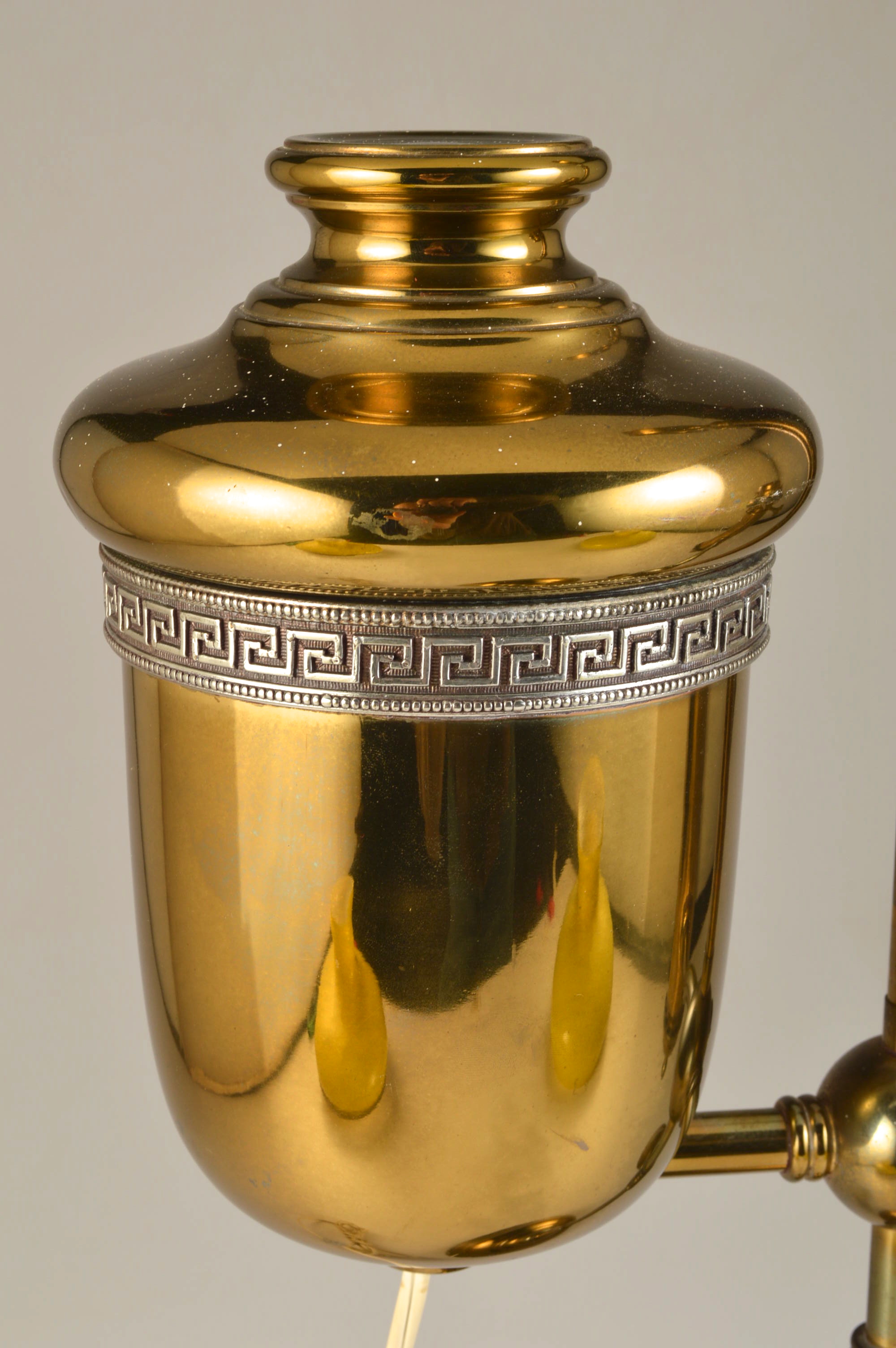 A Vintage Brass Oil Student Lamp Converted to Electric