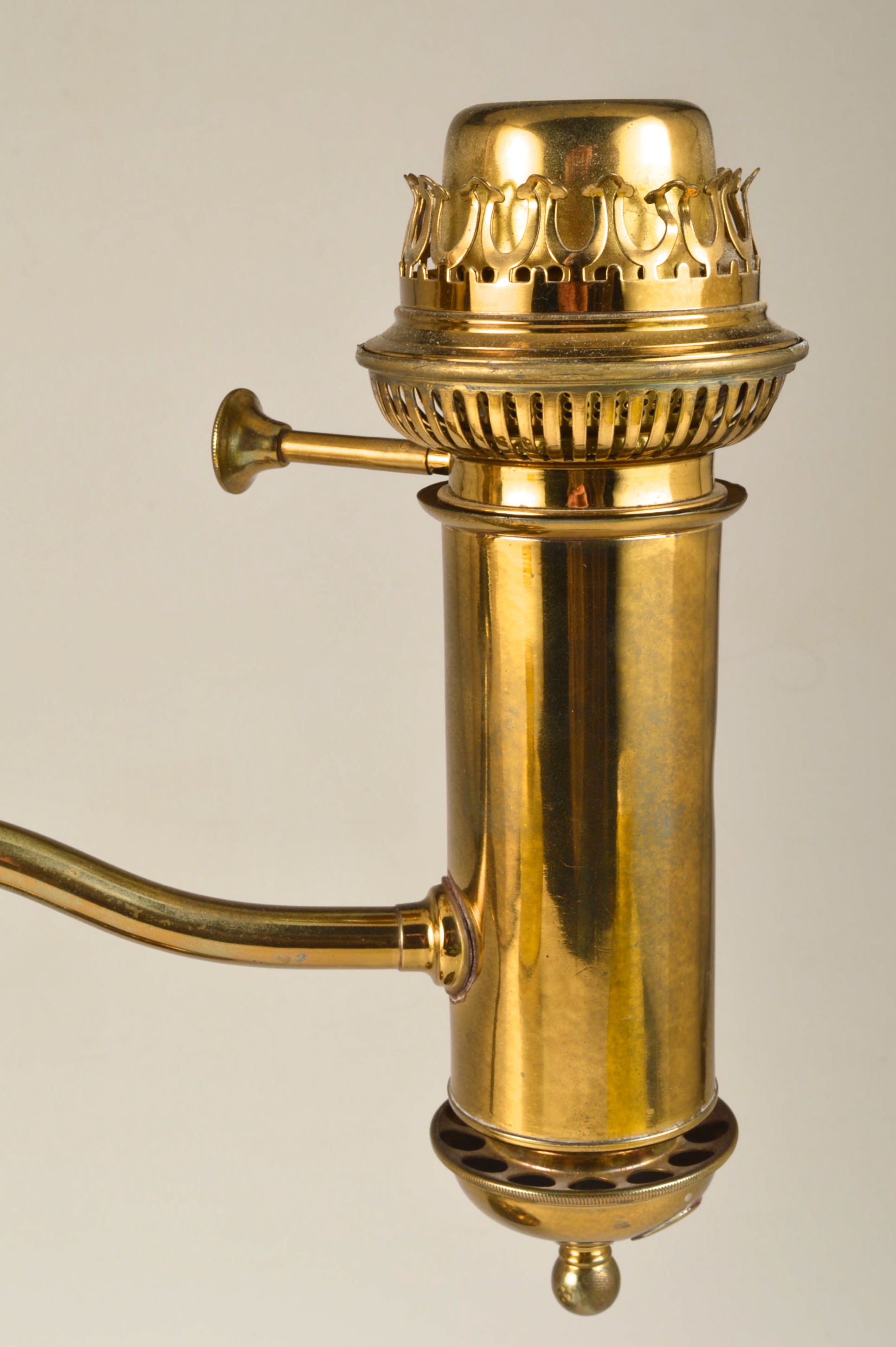 A Vintage Brass Oil Student Lamp Converted to Electric