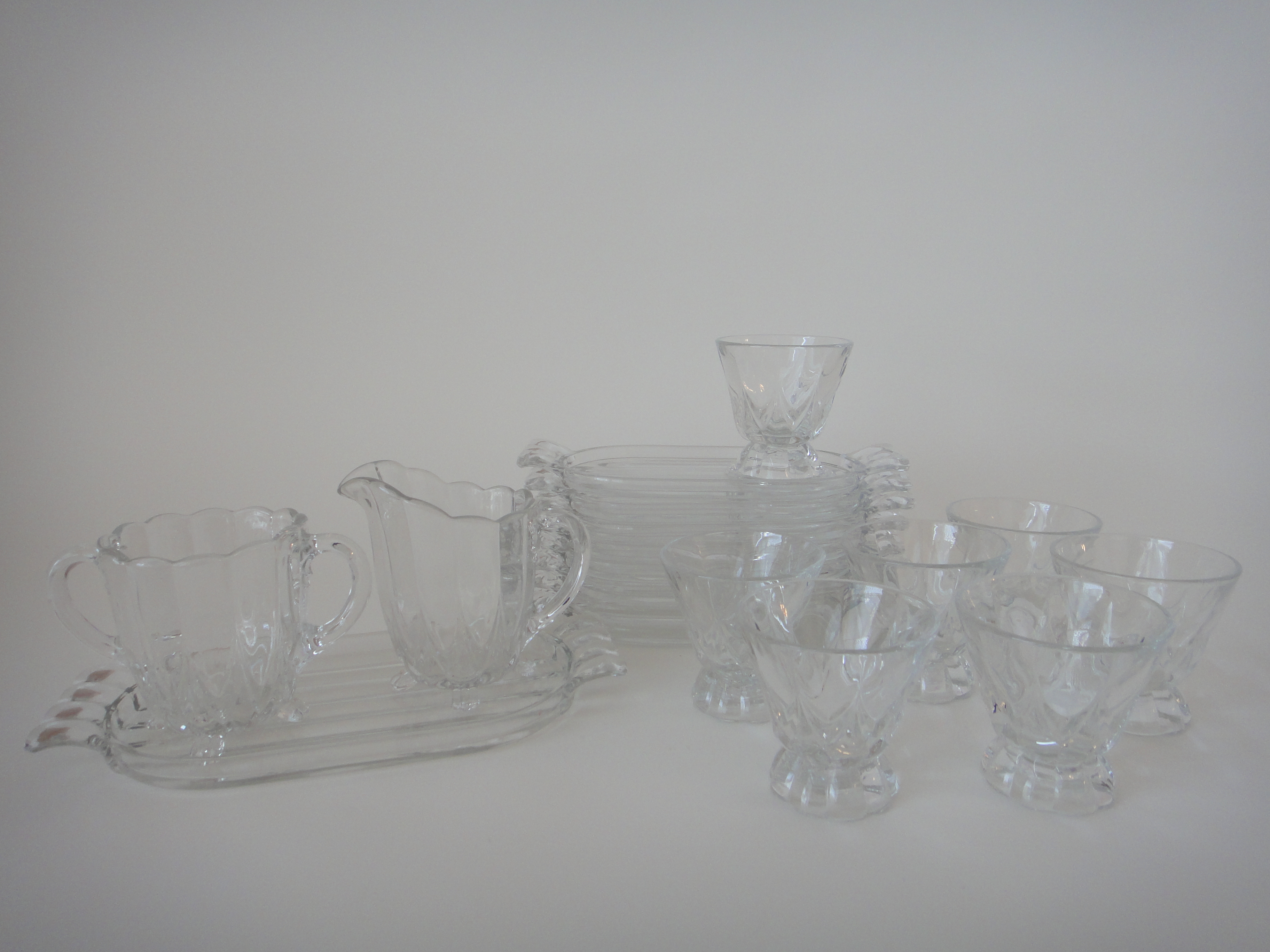18-Piece Vintage Glass Snack Set