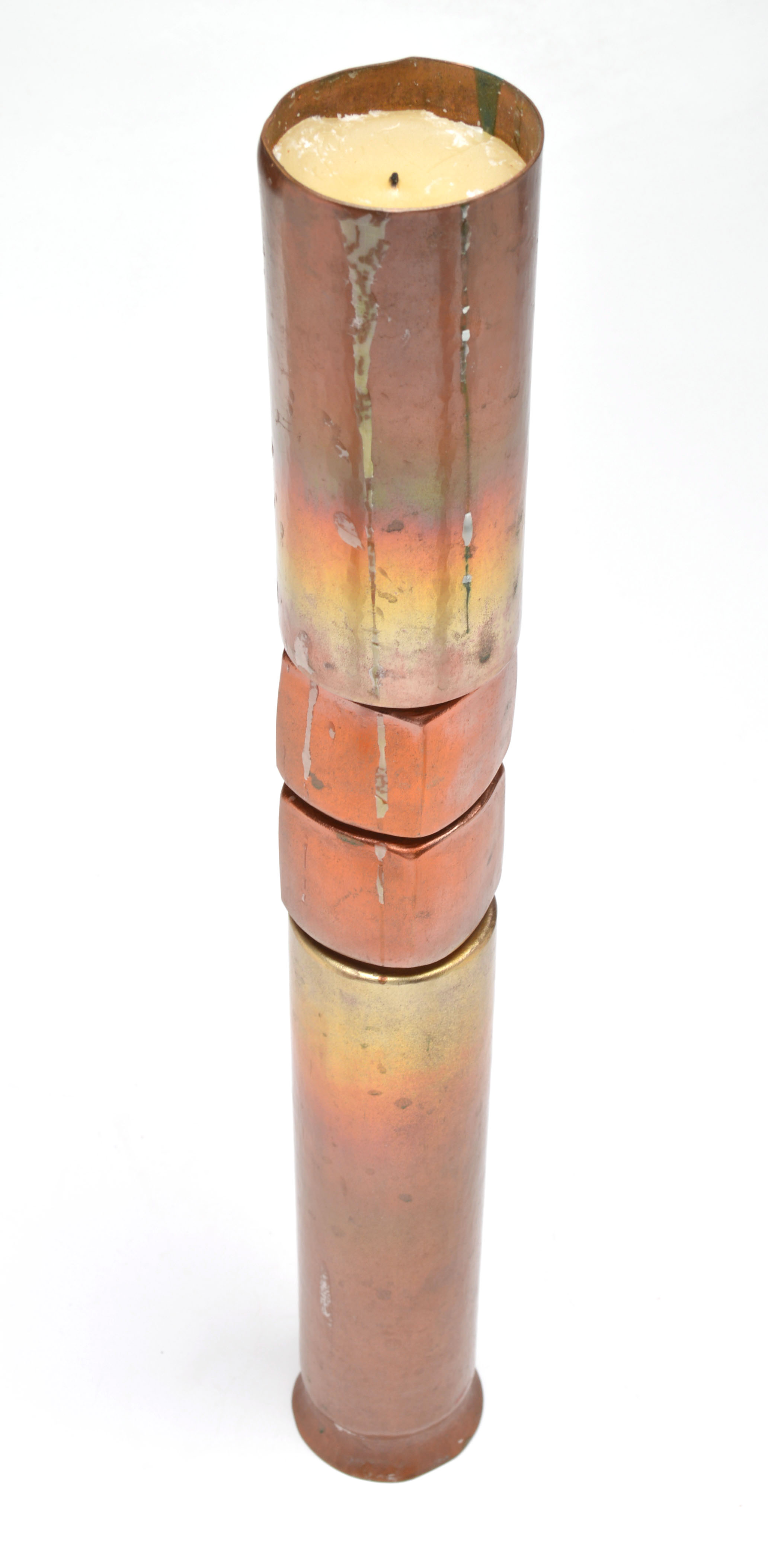 Trio of Copper Candleholders 