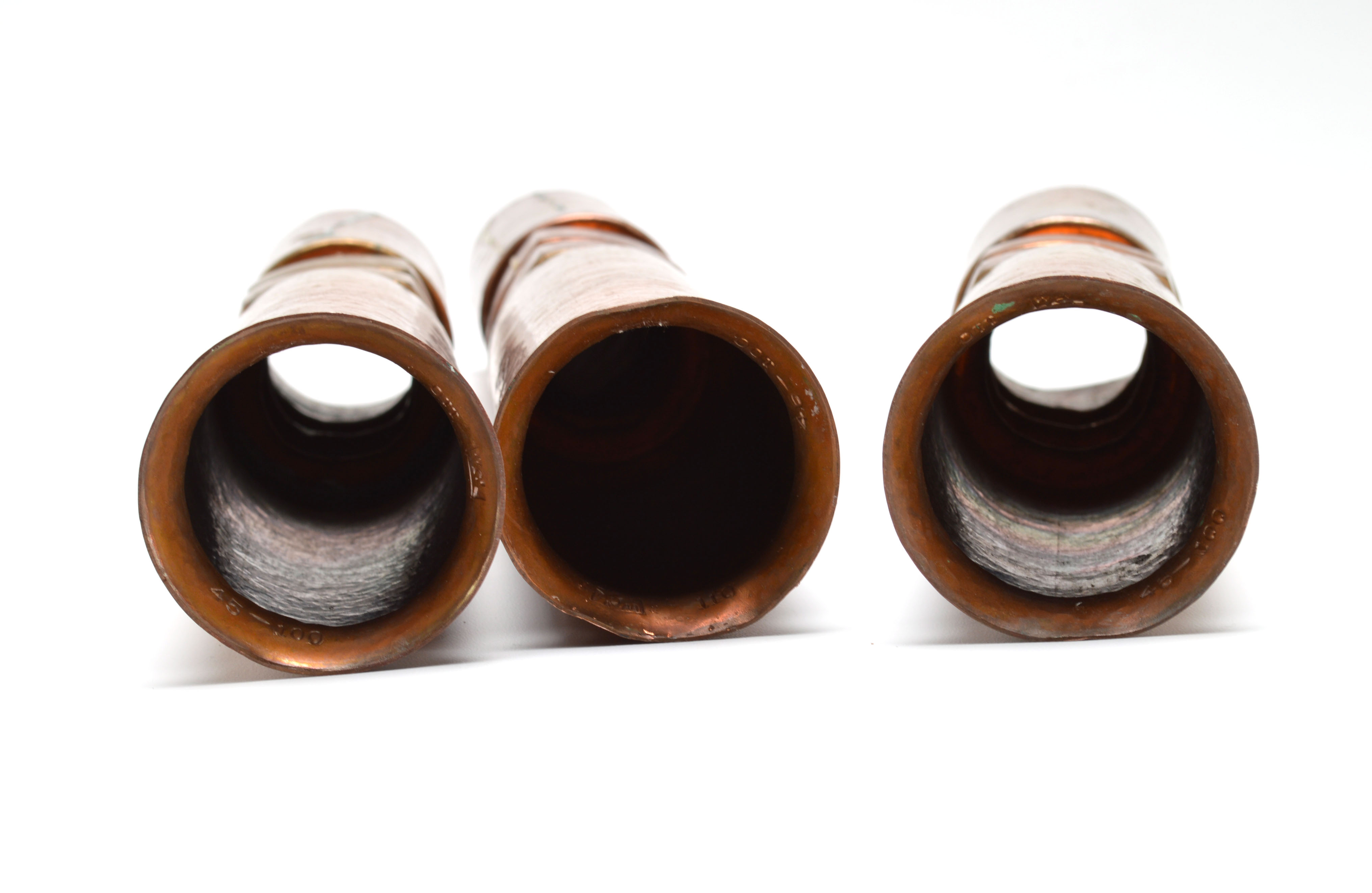 Trio of Copper Candleholders 