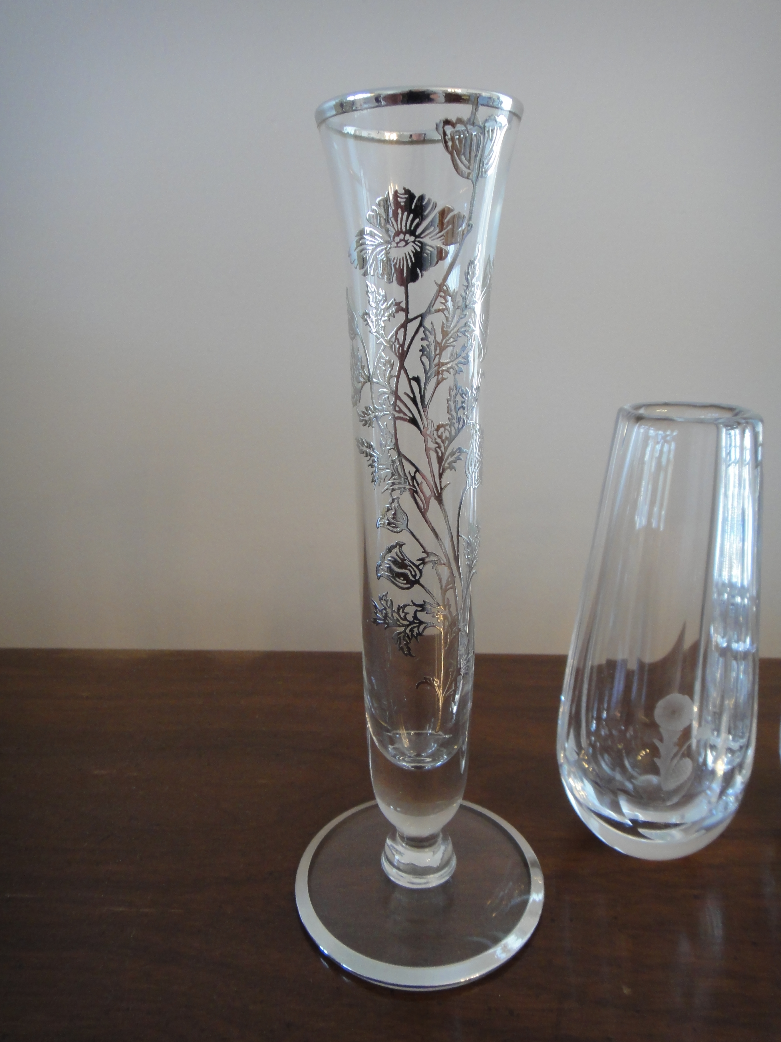 Group of Four Vintage Crystal Bud Vases