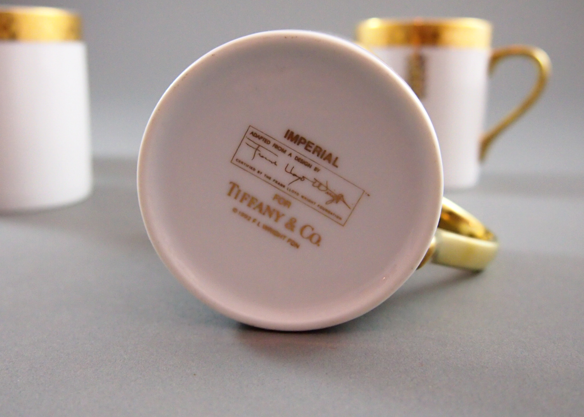 Frank Lloyd Wright Inspired Tiffany & Co. Imperial Coffee Mugs
