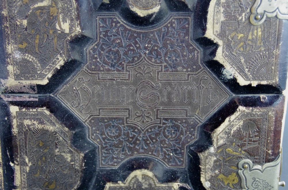 Antique German Bible with Many Illustrations Published in Cincinnati