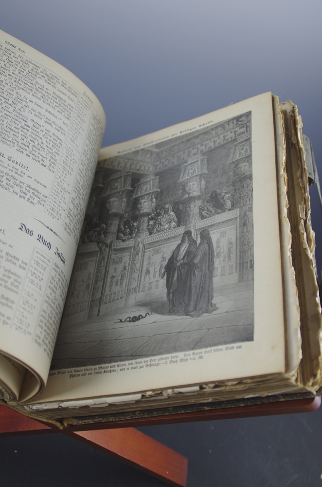 Antique German Bible with Many Illustrations Published in Cincinnati