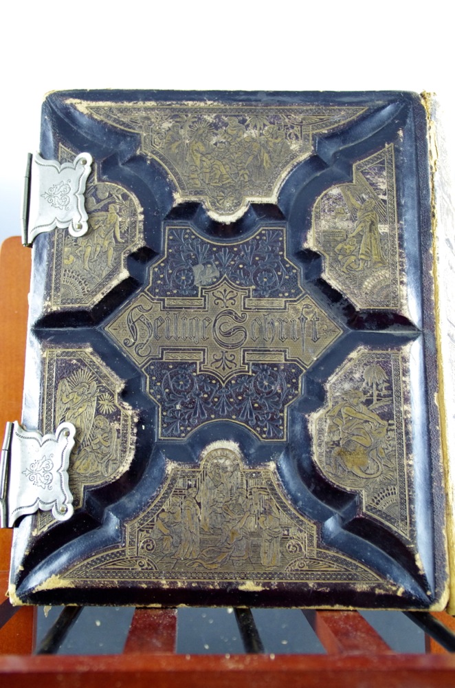 Antique German Bible with Many Illustrations Published in Cincinnati