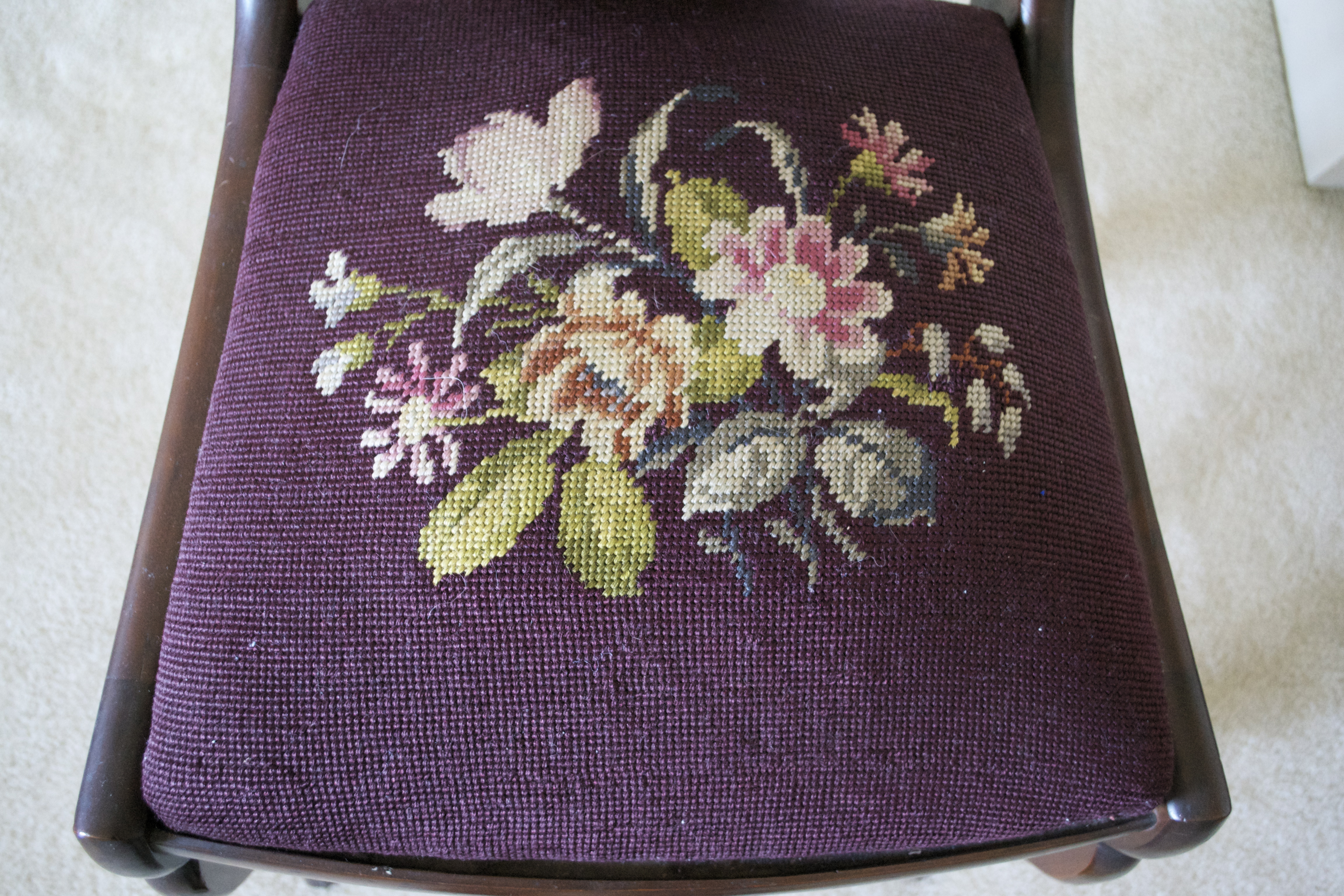 Fiddleback Saber Leg Dining Chairs 