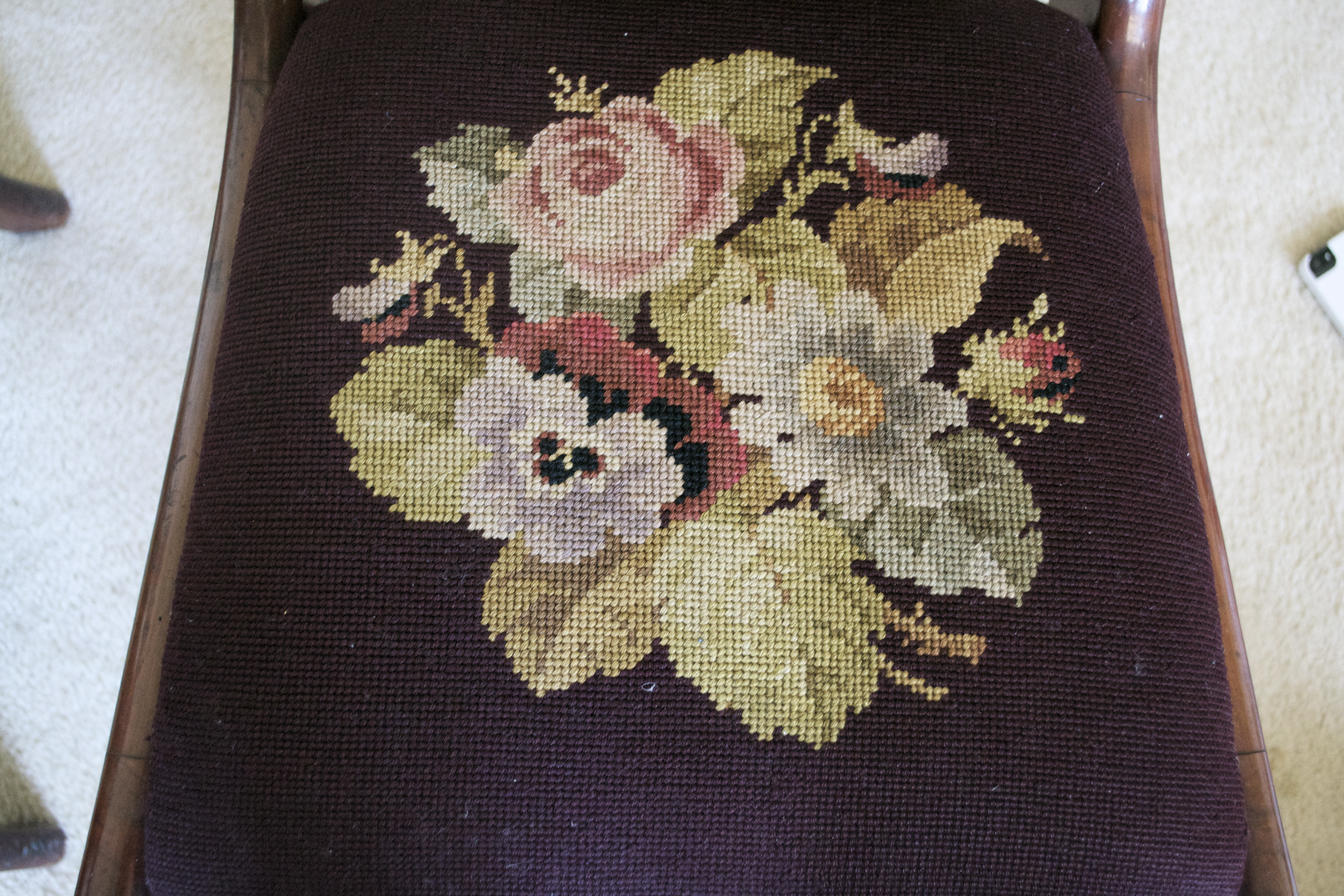 Fiddleback Saber Leg Dining Chairs 