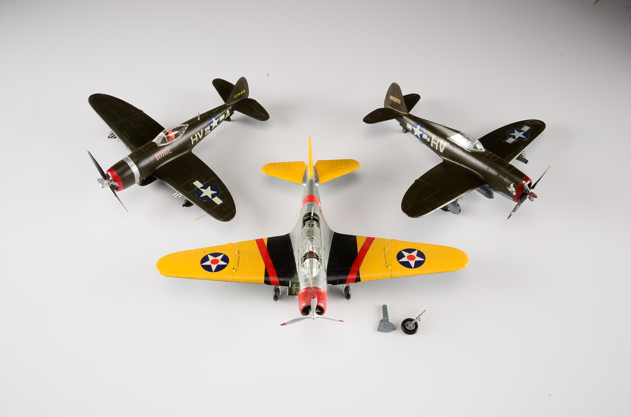 Three Vintage Handcrafted Airplane Models