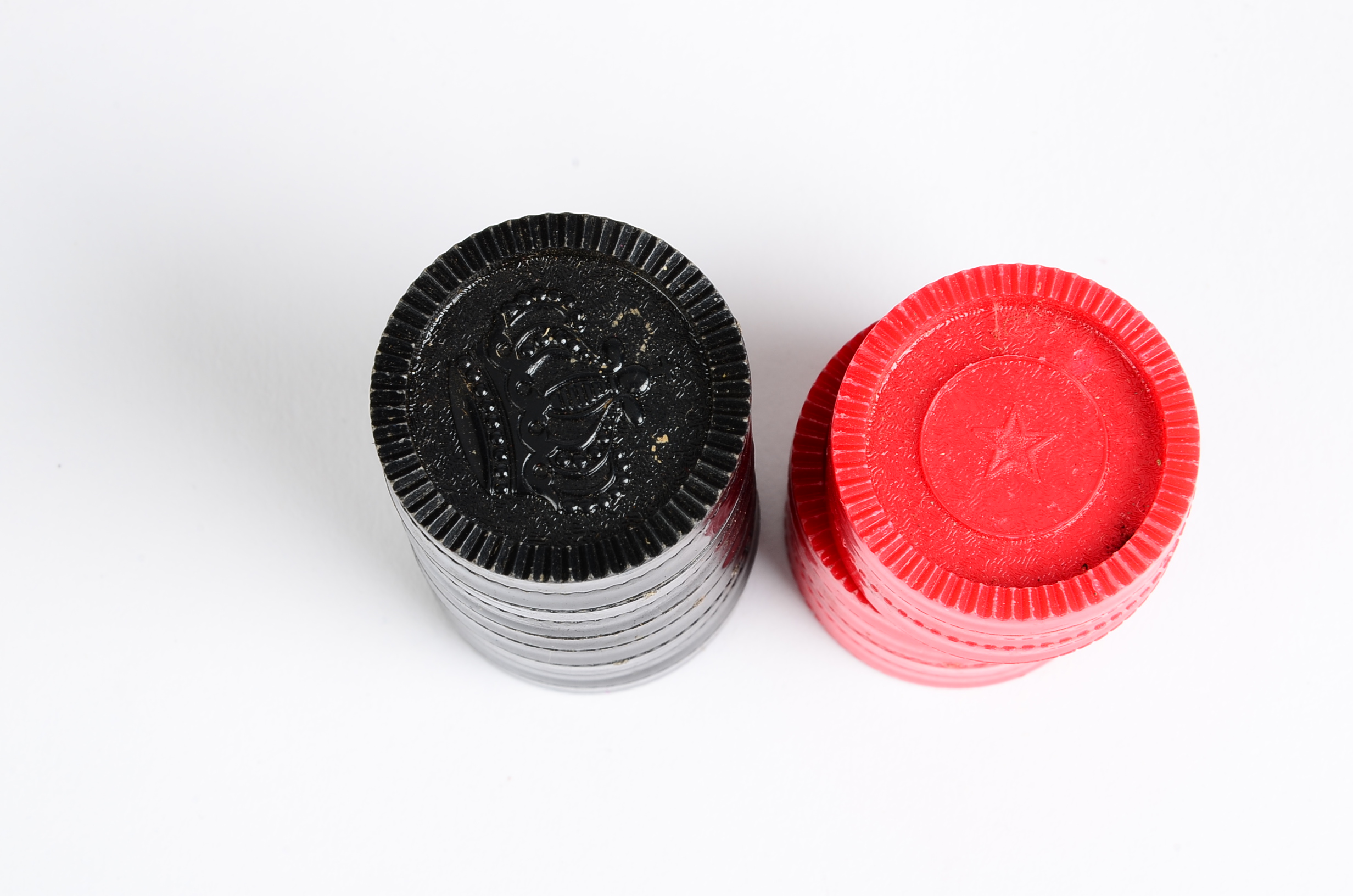 Vintage Checker Game Piece Groupings 