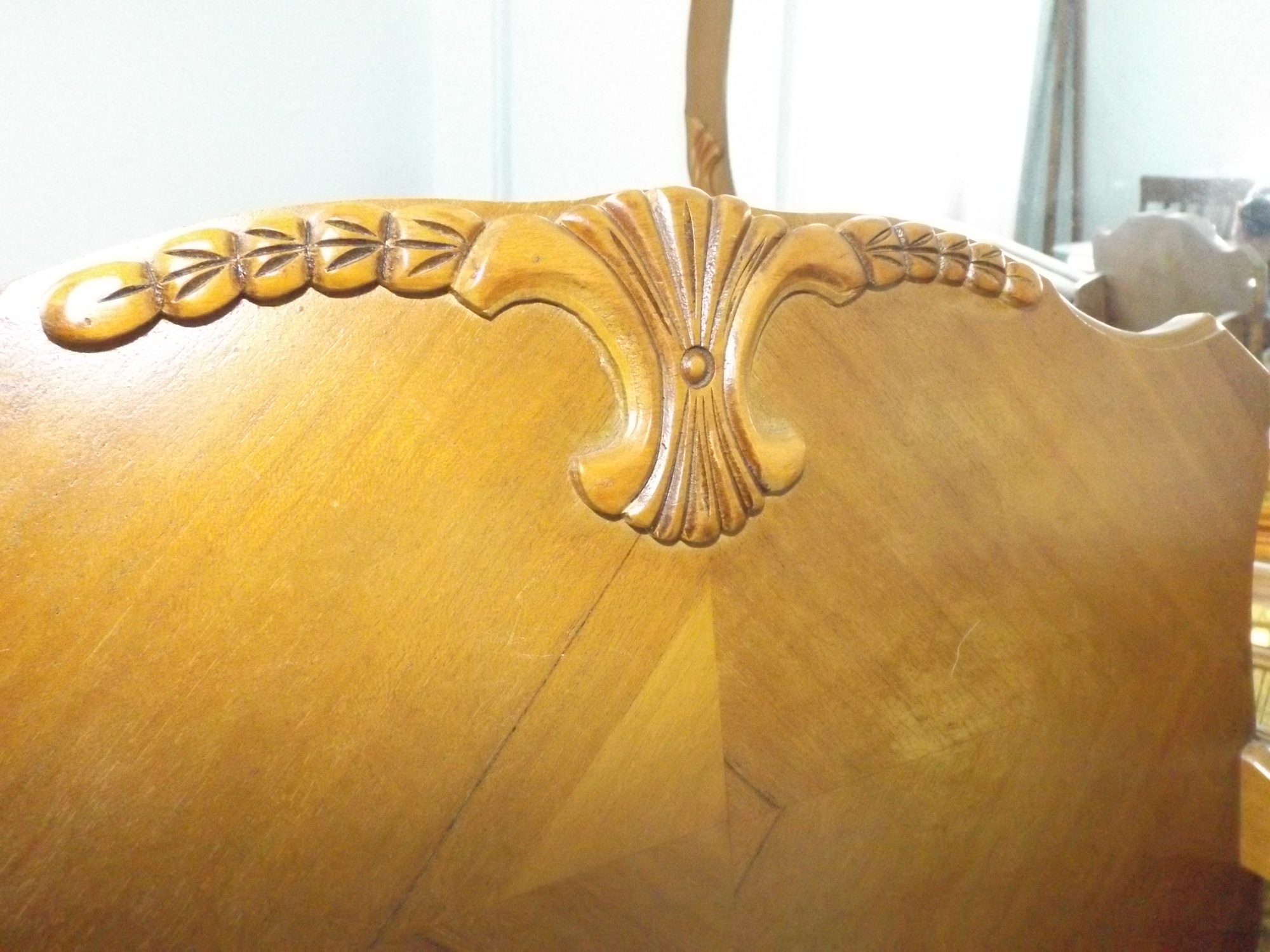 A Spectacular Art Deco Waterfall Vanity Dresser with Bench