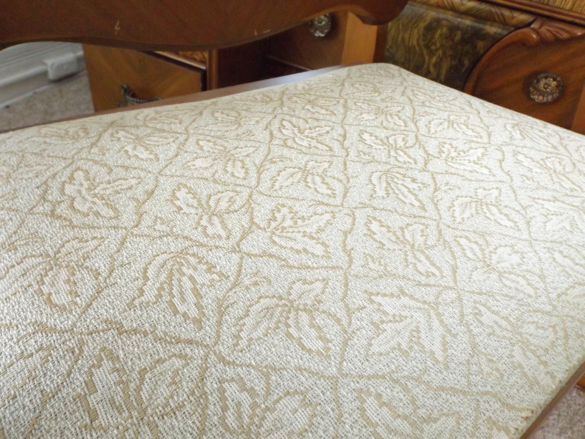 A Spectacular Art Deco Waterfall Vanity Dresser with Bench