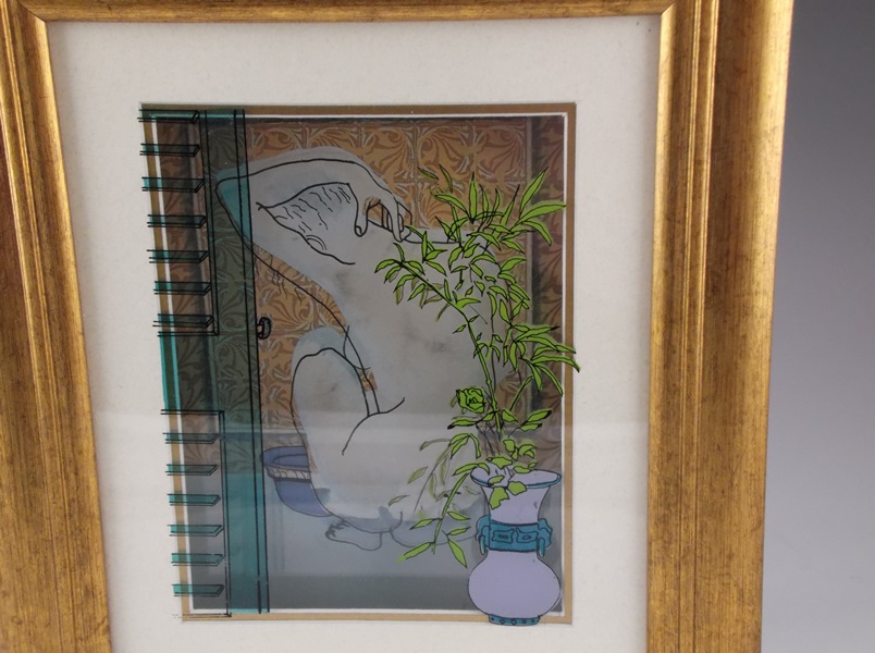 Layered Glass Nude Shadowbox Painting