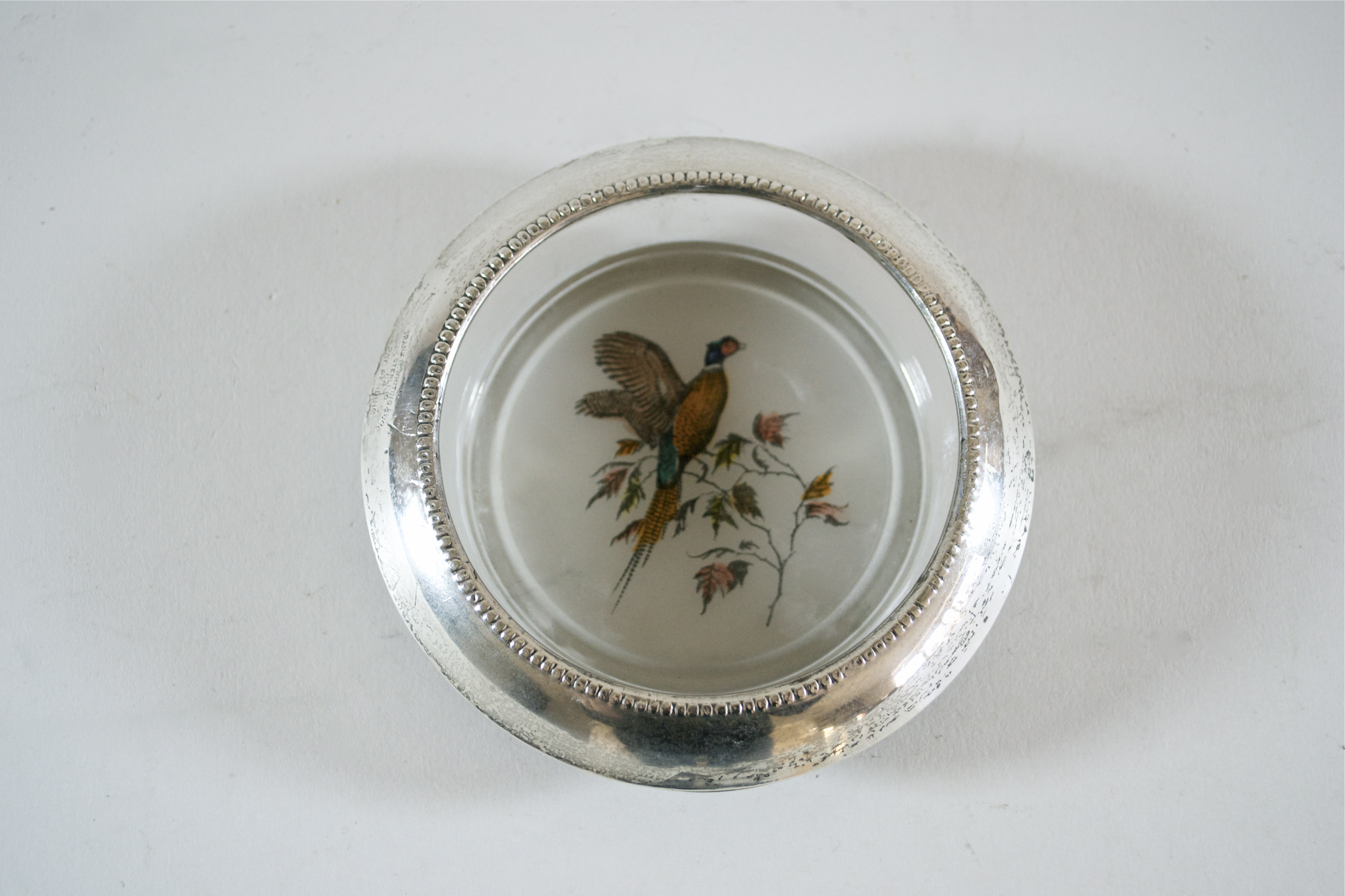 Sterling Silver and Glass Wine Coasters