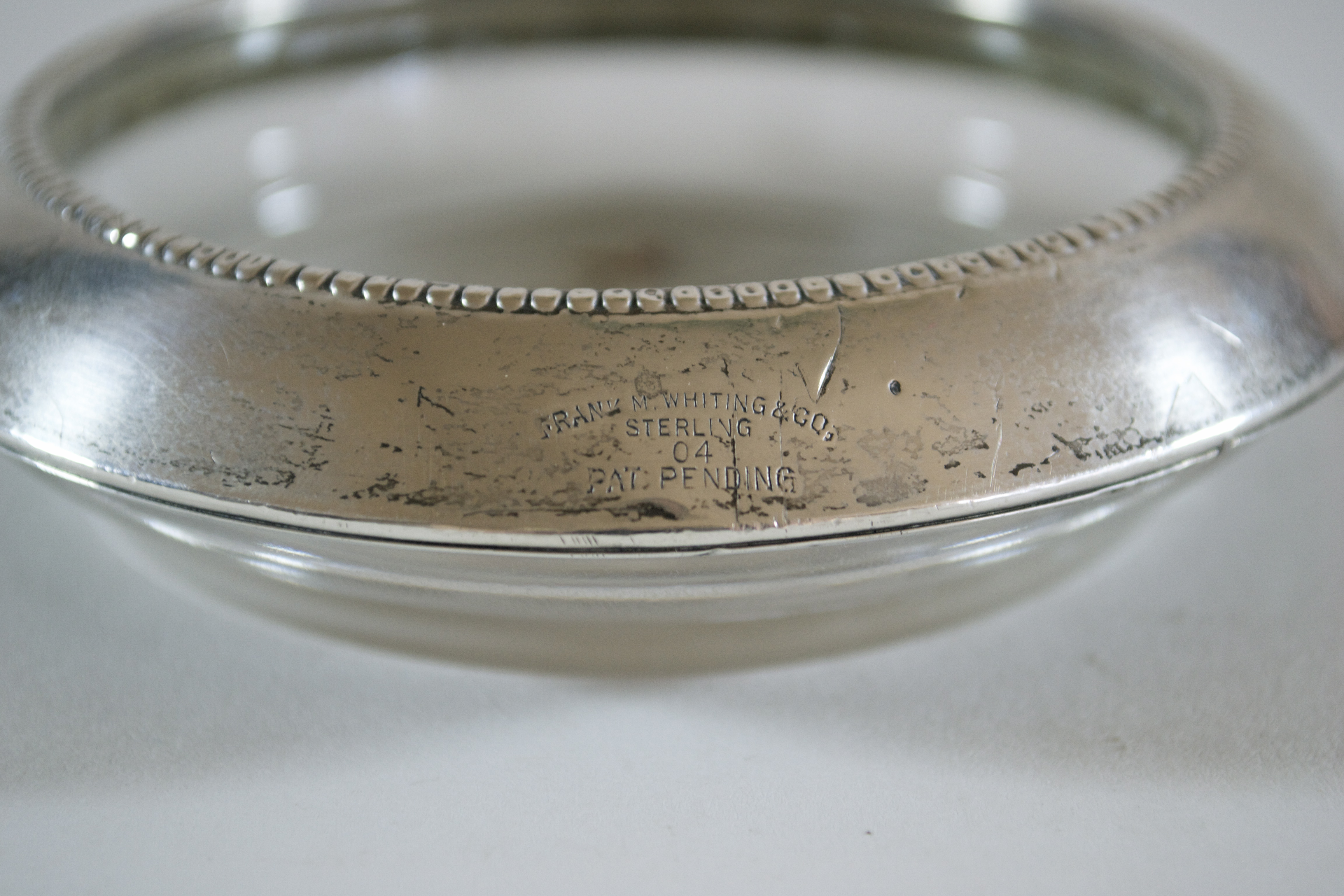 Sterling Silver and Glass Wine Coasters