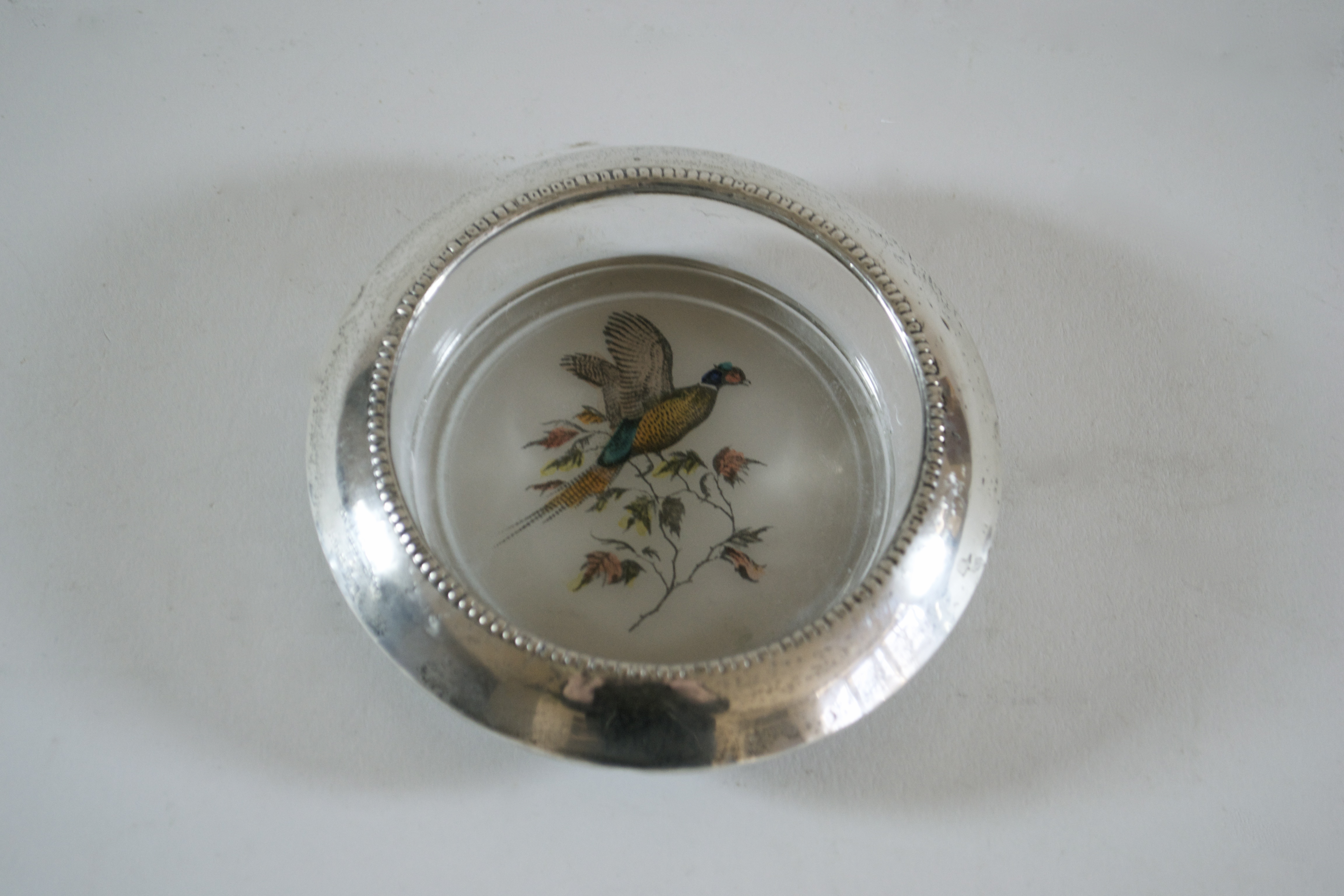 Sterling Silver and Glass Wine Coasters