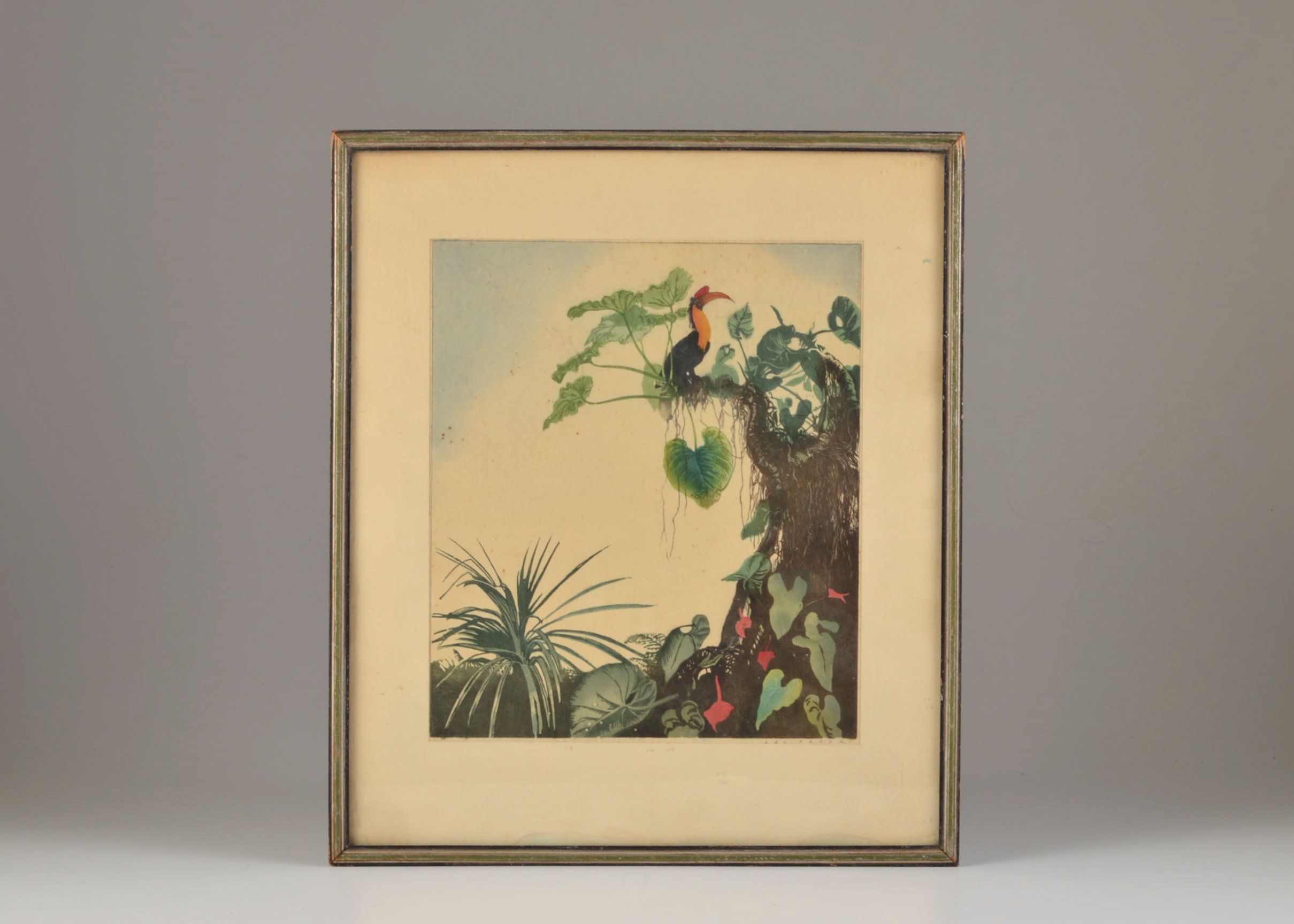 "Im Dschungel" Woodcut by Artist Leo Frank