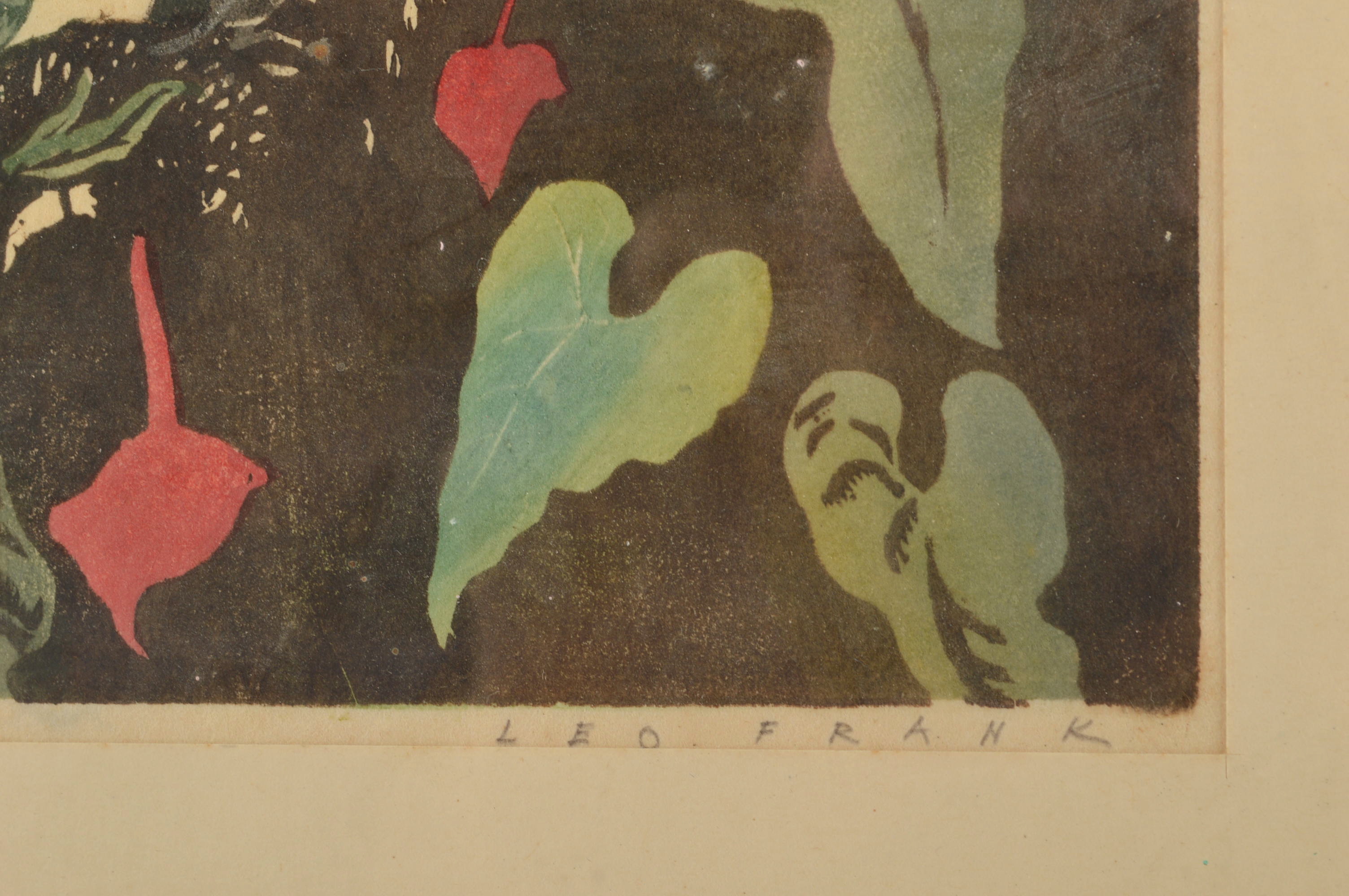 "Im Dschungel" Woodcut by Artist Leo Frank