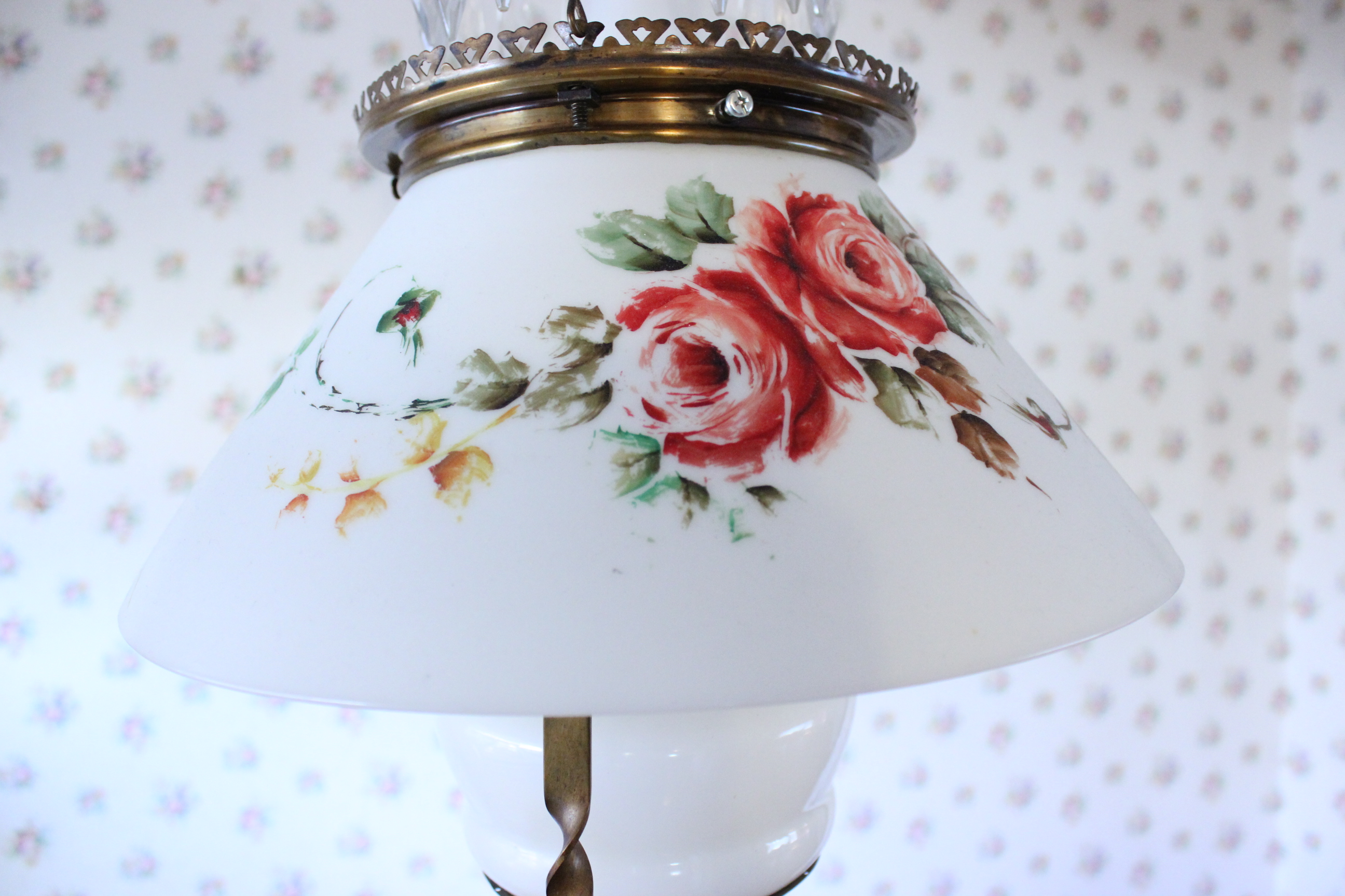 Victorian Era Converted Hanging Oil Lamp 