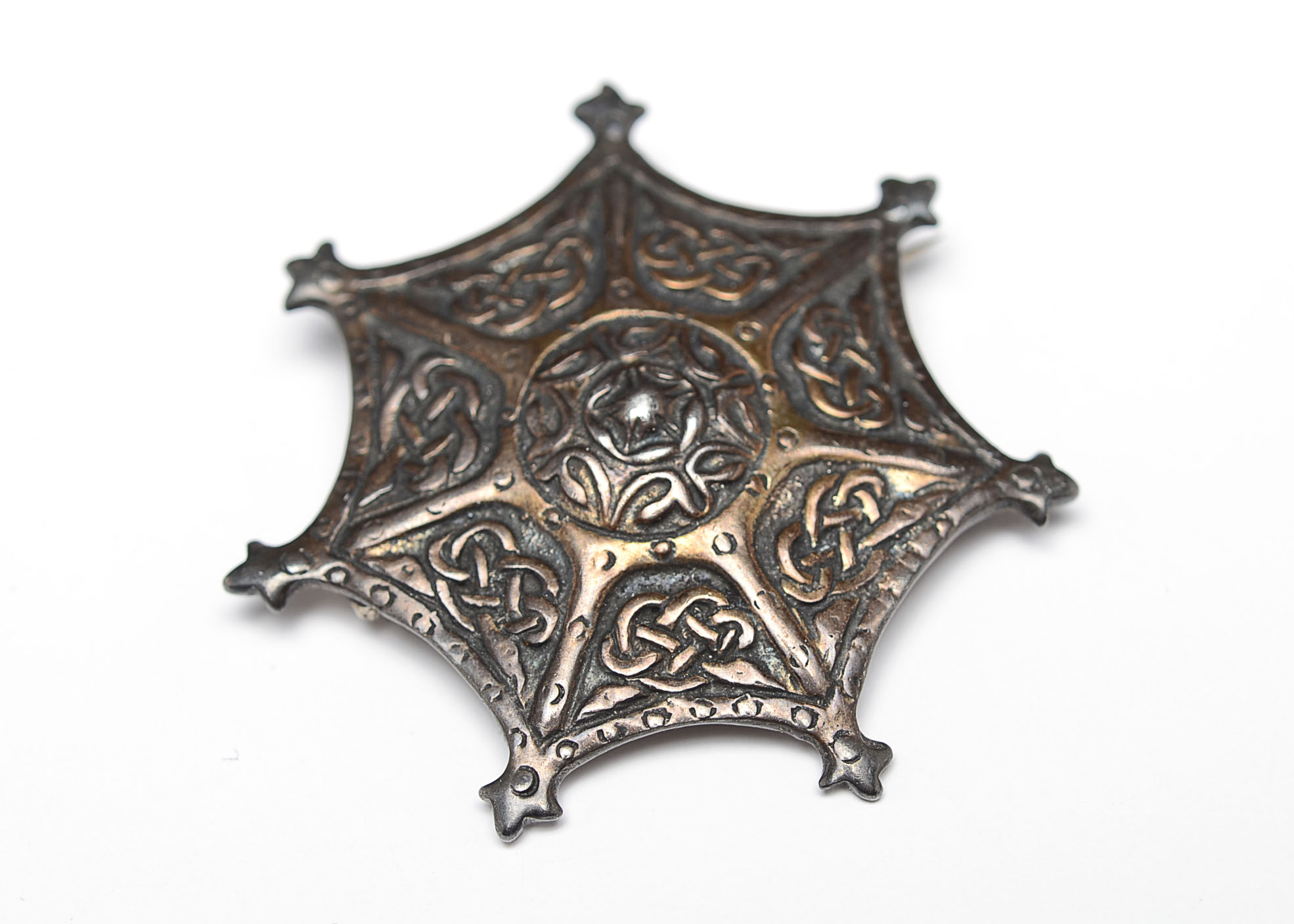 Circa 1950 Iain McCormick Iona Scottish Sterling Silver Shield Brooch