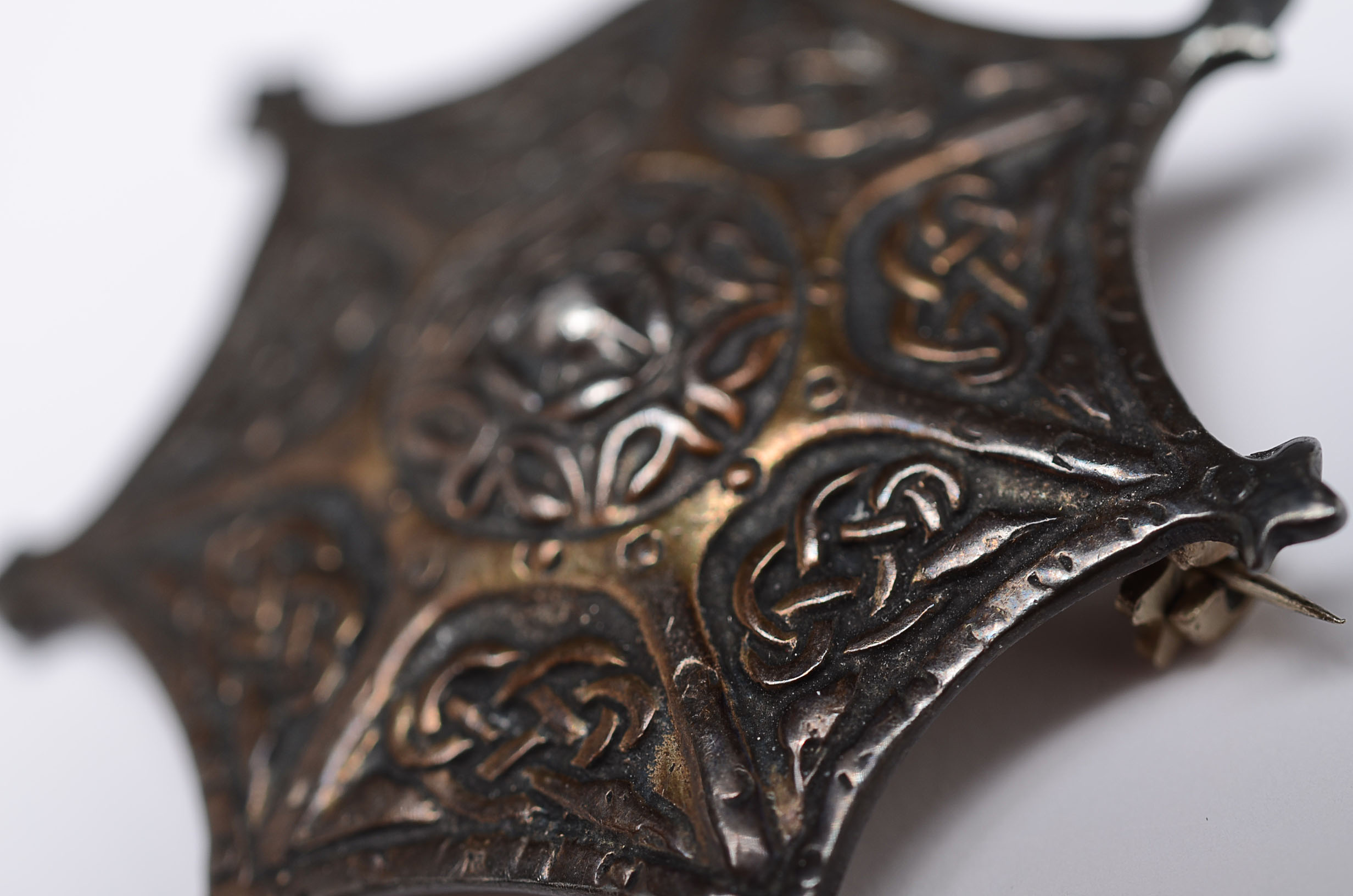 Circa 1950 Iain McCormick Iona Scottish Sterling Silver Shield Brooch