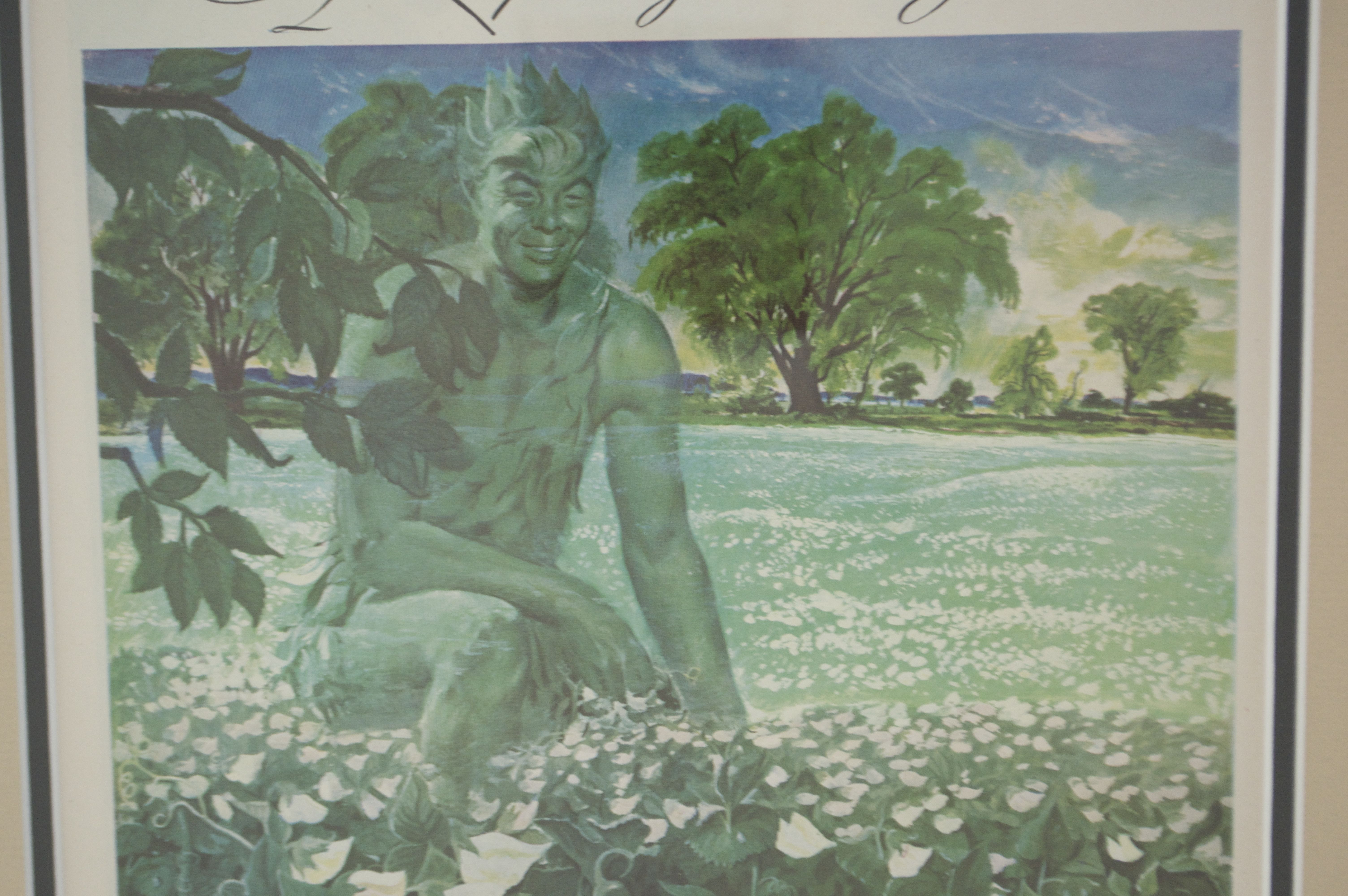 Framed Vintage 1944 LIFE Magazine Green Giant Brand Peas Ad