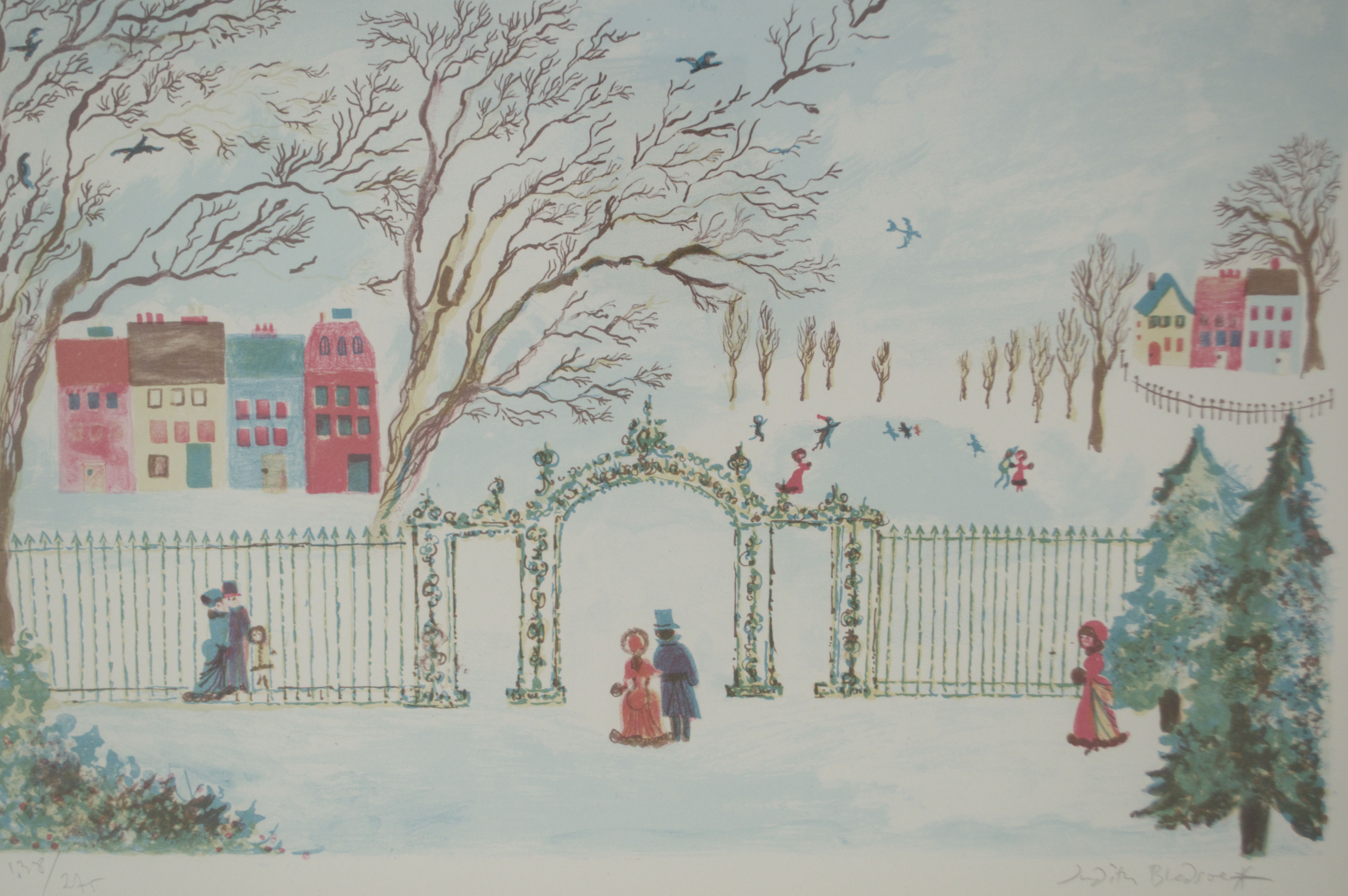 Signed and Numbered Judith Bledsoe "Winter in the Park" Print