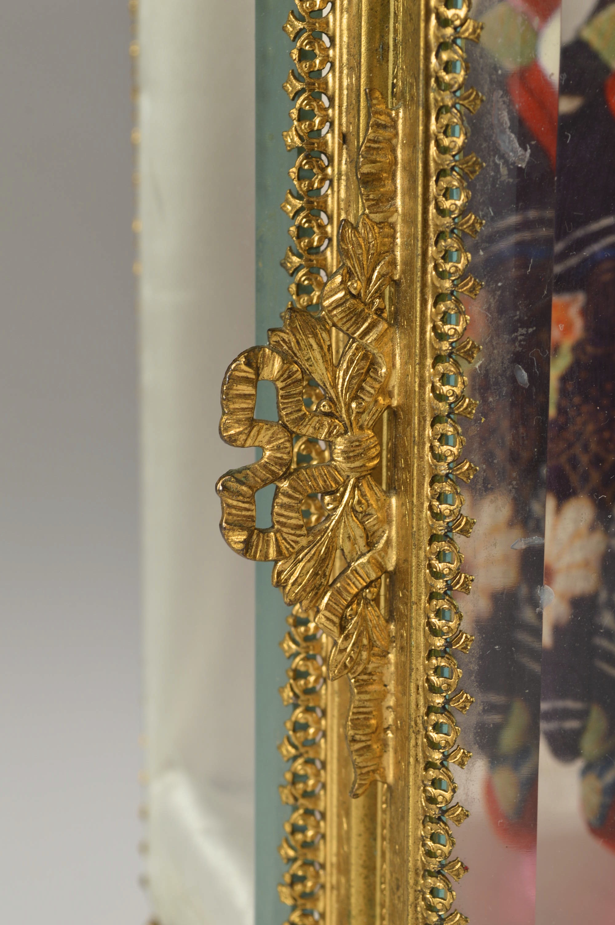 Asian Doll in Beautiful Beveled Glass Display Case