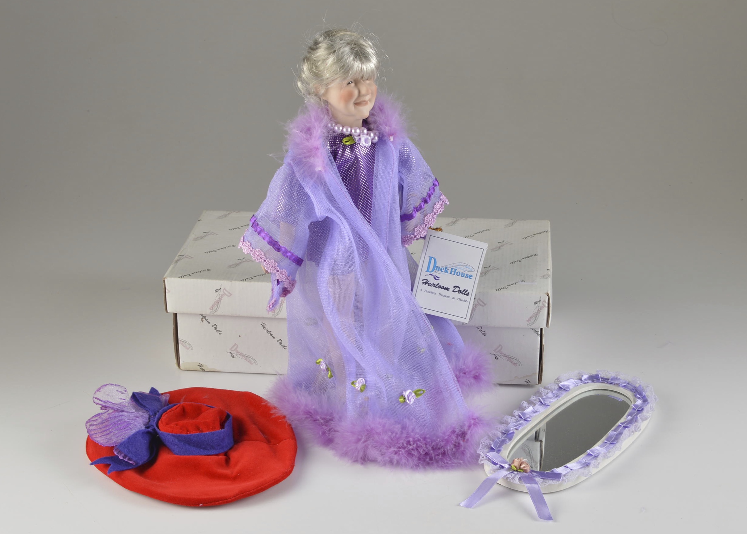 Heirloom Dolls Duck House "Red Hat Gramy" Doll