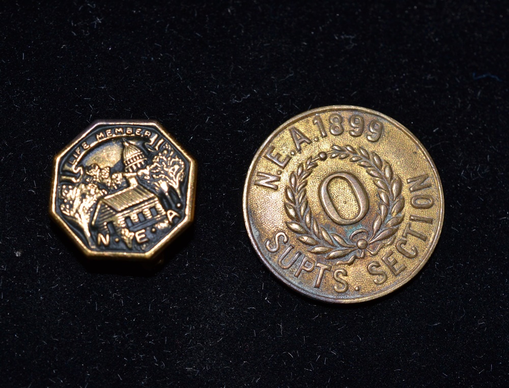 Two Vintage National Education Association Lapel Pins