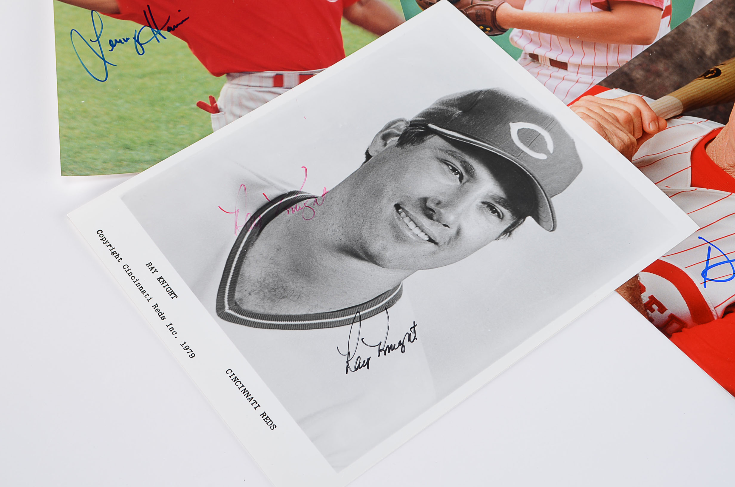 (6)  Cincinnati Reds Autographed Baseball Photos