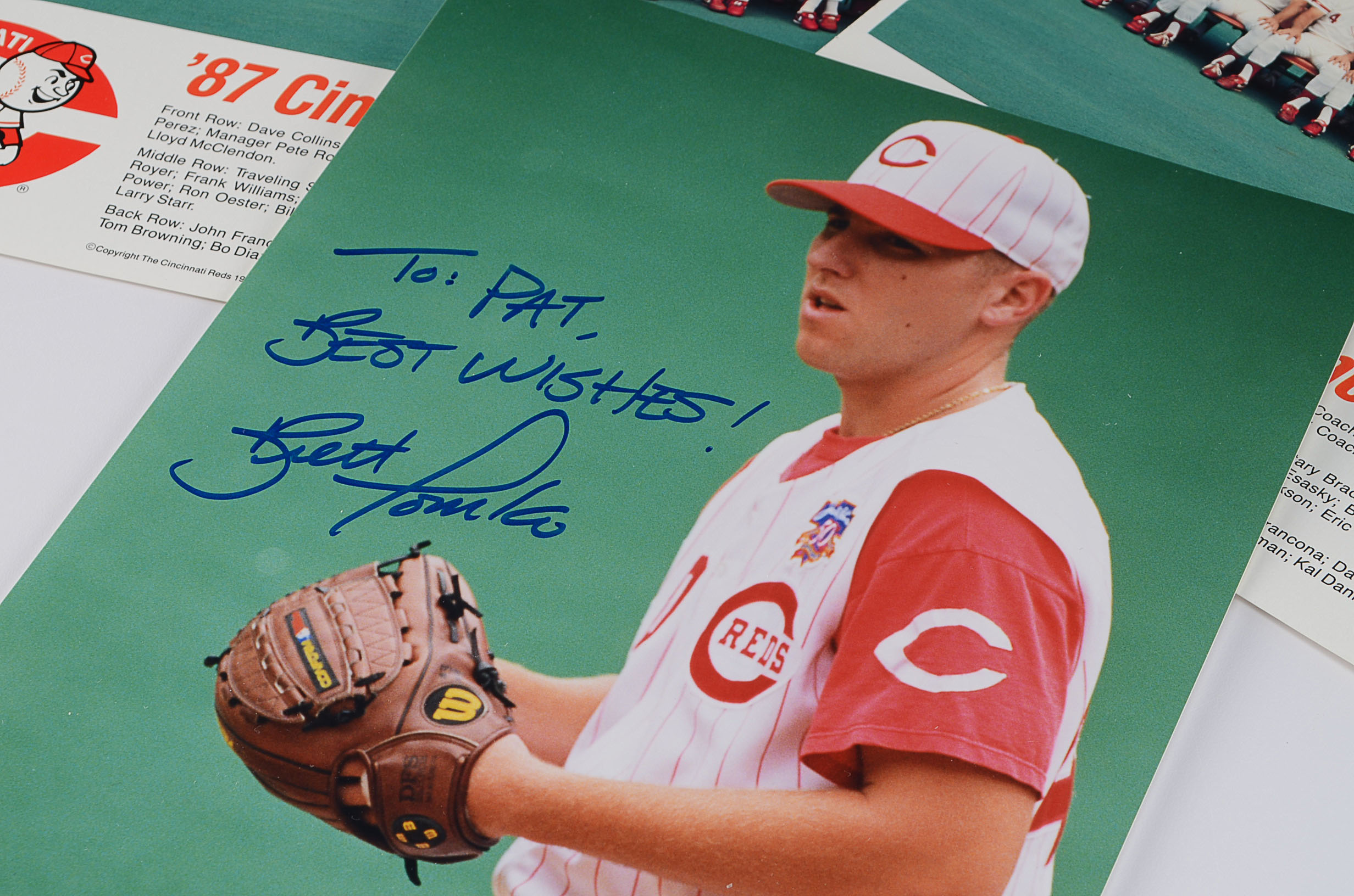 (6)  Cincinnati Reds Autographed Baseball Photos