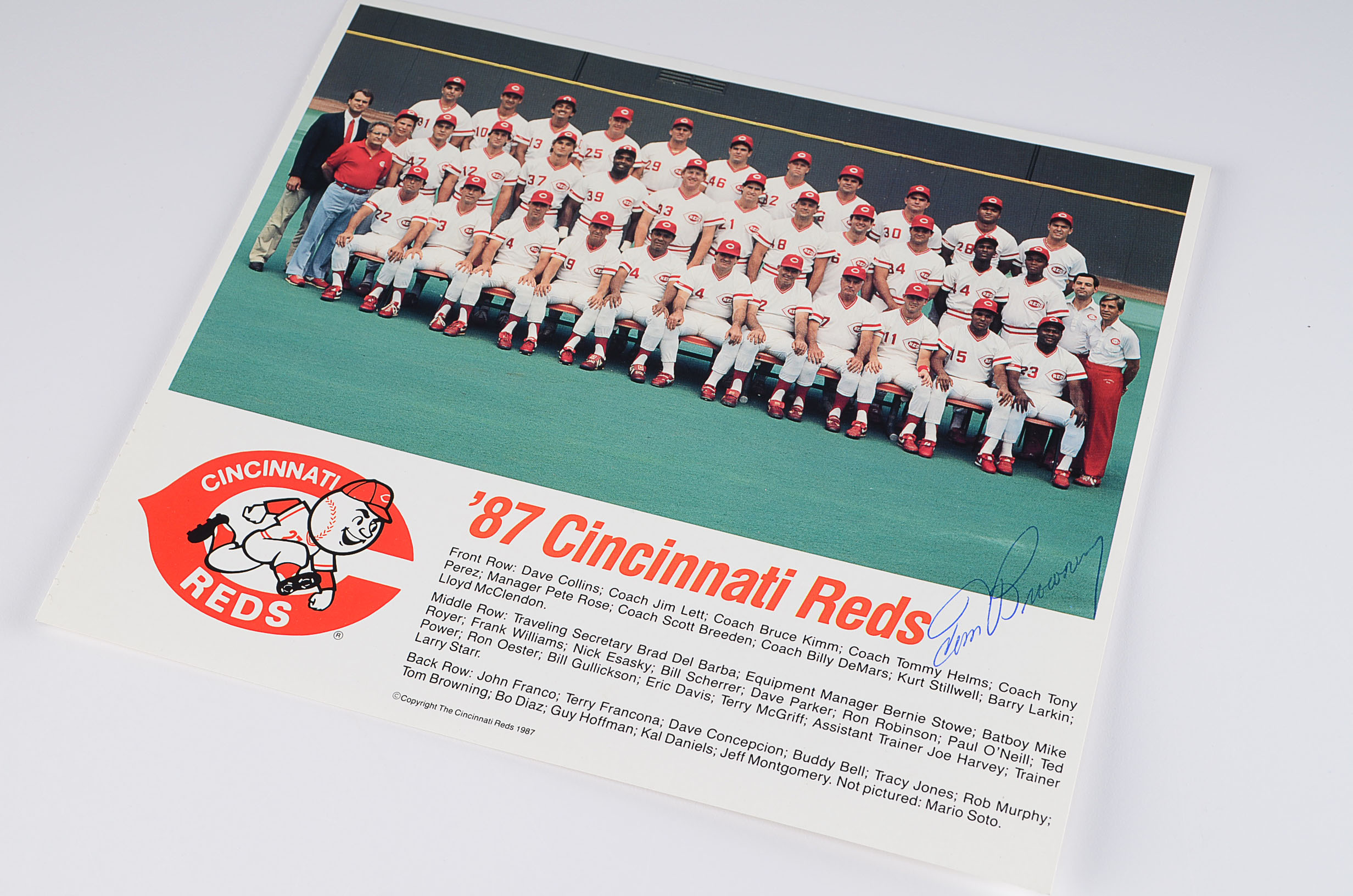 (6)  Cincinnati Reds Autographed Baseball Photos