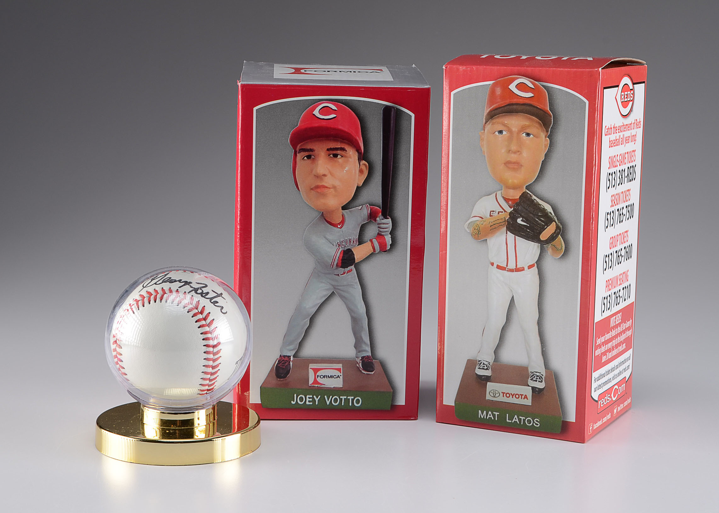 Joey Votto, Mat Latos Reds Bobbleheads Plus George Foster Baseball