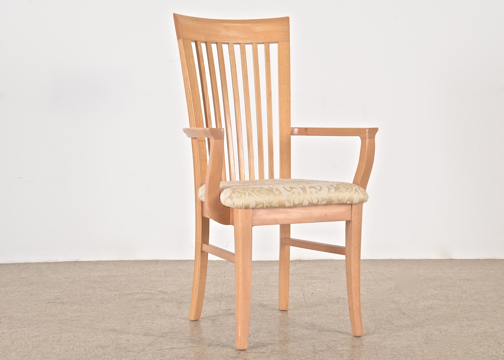 Blonde Maple Upholstered Dining Armchair