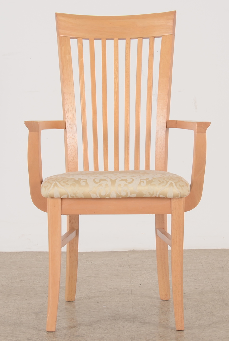 Blonde Maple Upholstered Dining Armchair