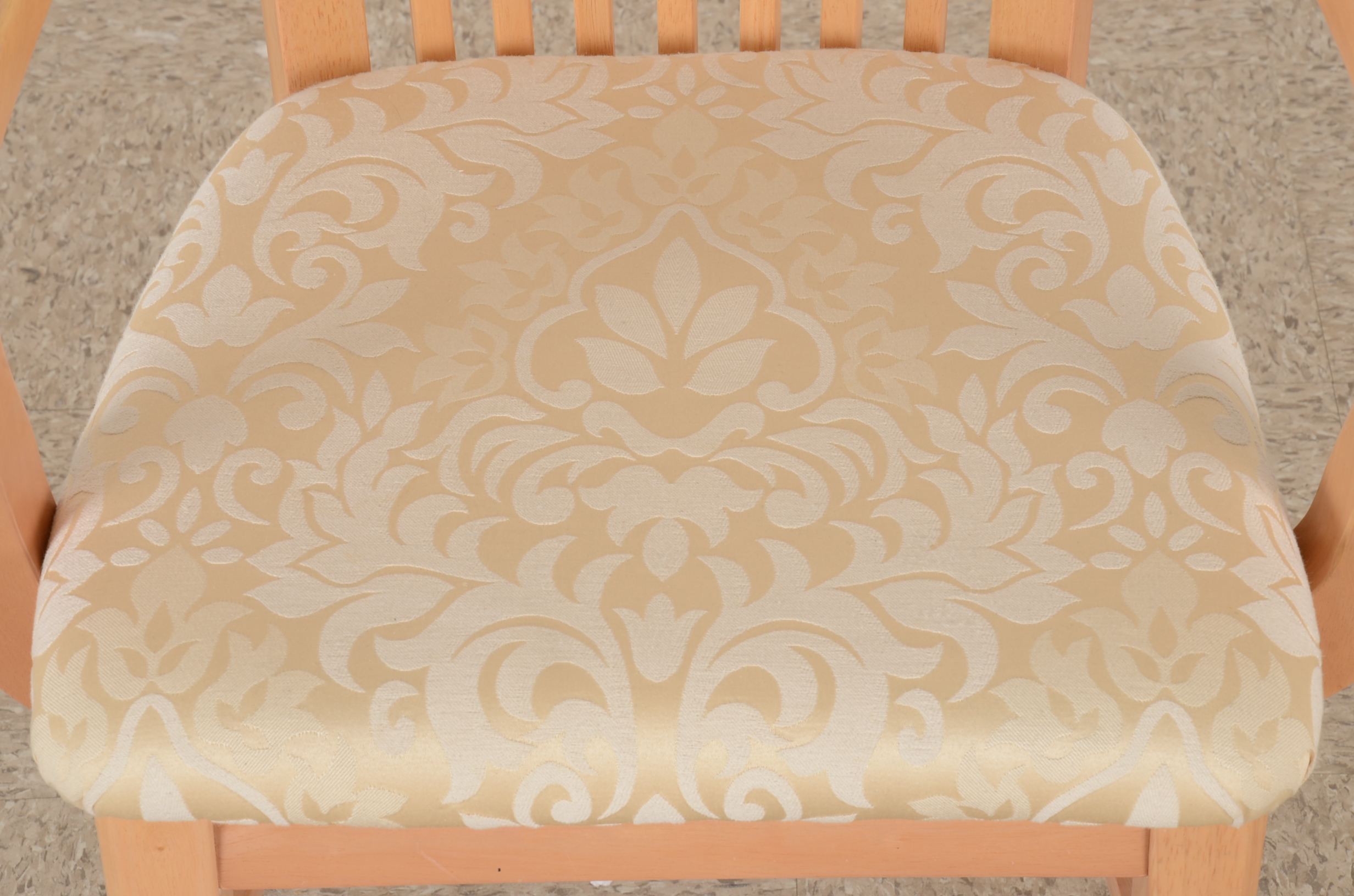 Blonde Maple Upholstered Dining Armchair