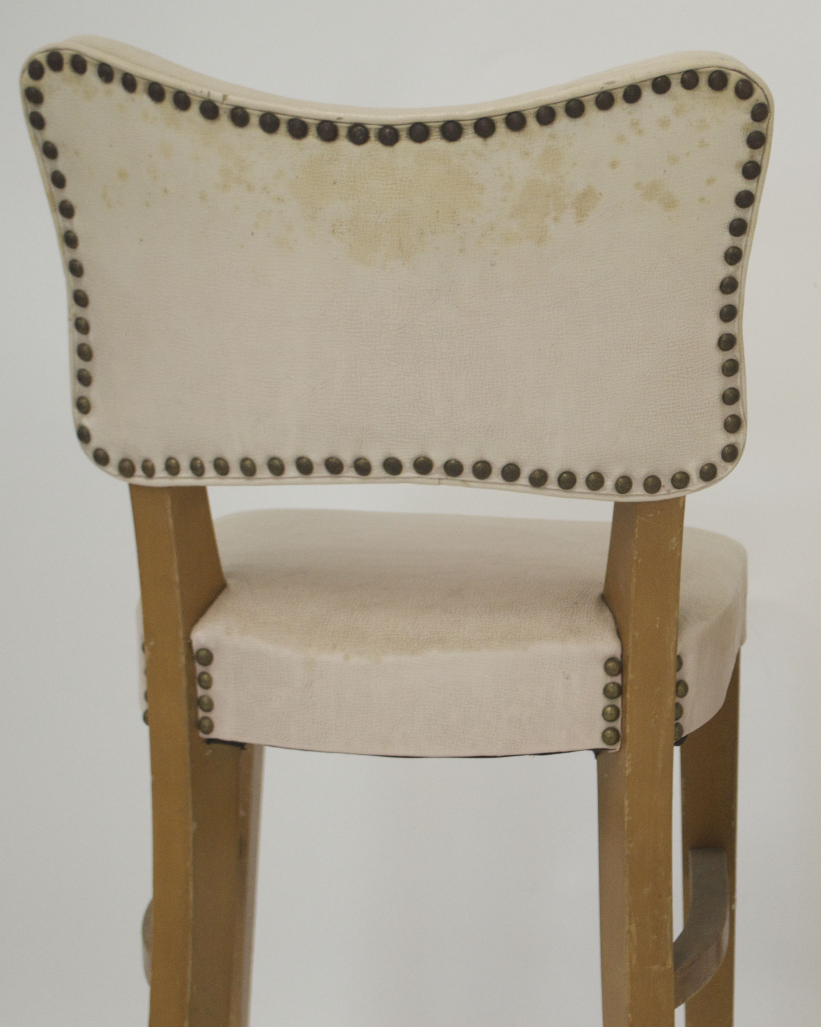 Pair of Cream Colored Vintage Bar Stools