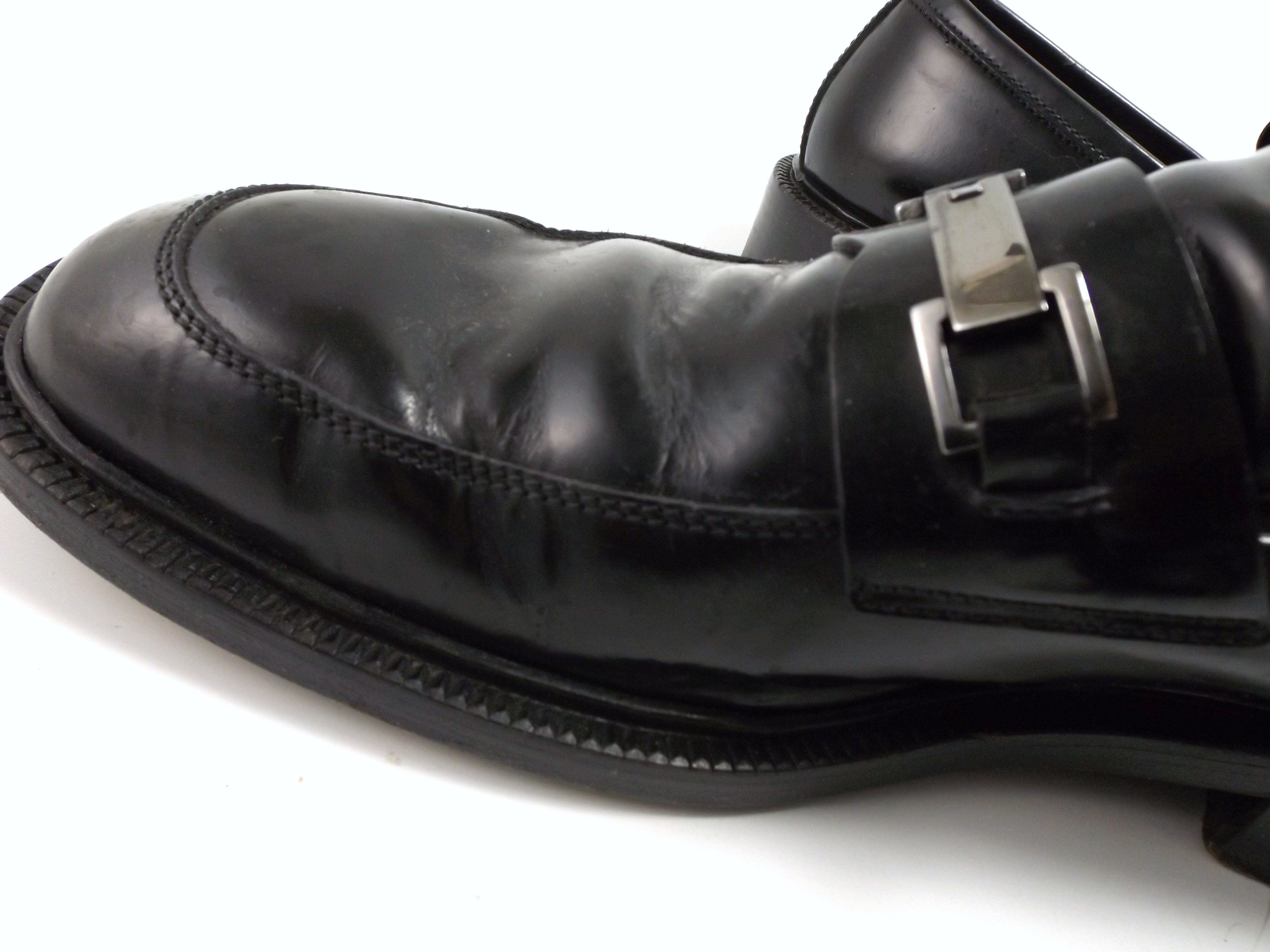 Men's Black Leather Gucci Loafers, 9.5D